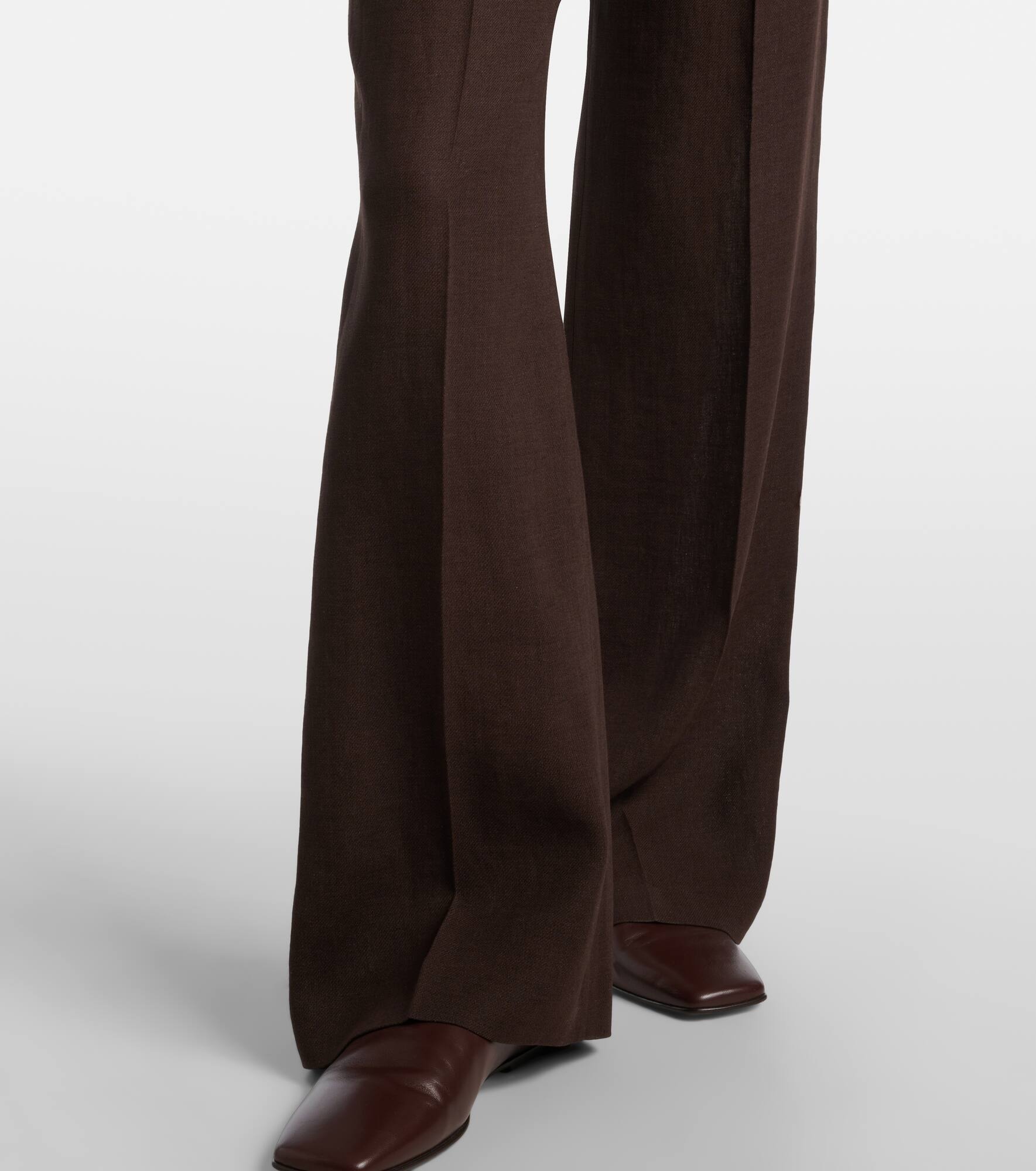 Timi linen crêpe flared pants - 5