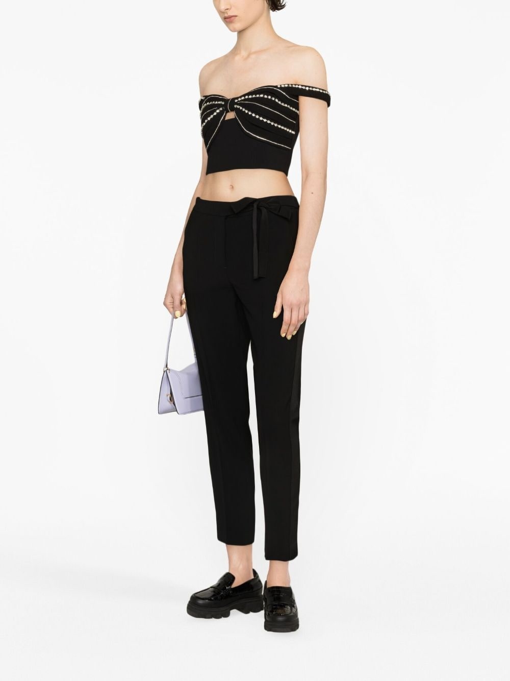 crystal-embellished cropped top - 3