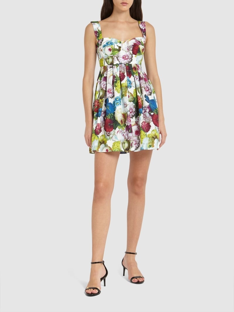 Cotton poplin flower print mini dress - 2