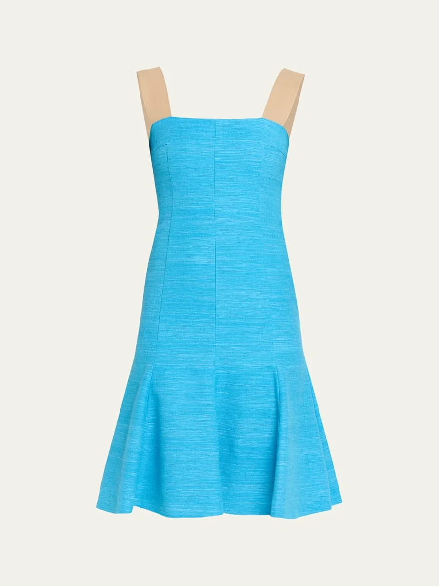 Indian Silk Sleeveless Fit-&-Flare Dress - 1