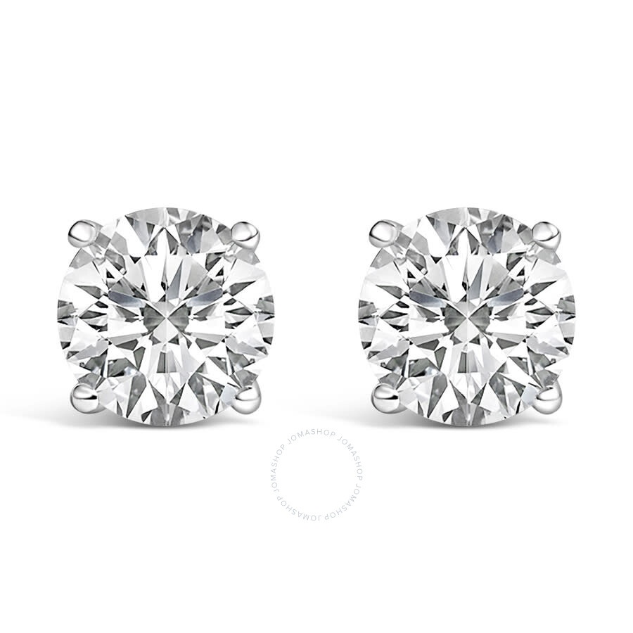 Haus Of Brilliance - Haus of Brilliance 14K White Gold 7.00 Cttw Round Cut Lab Grown Diamond Classic 4-Prong Stud Earring - 1