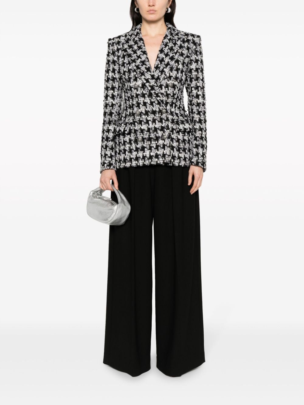 bouclÃ© houndstooth-pattern blazer - 2