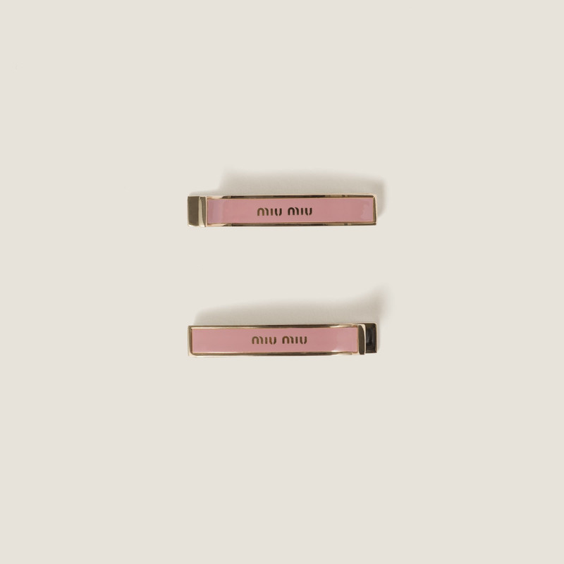 Enameled metal hair clips 1