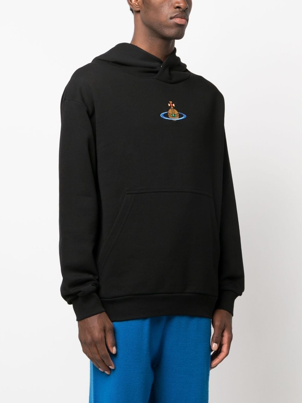 Orb-embroidered cotton hoodie - 3