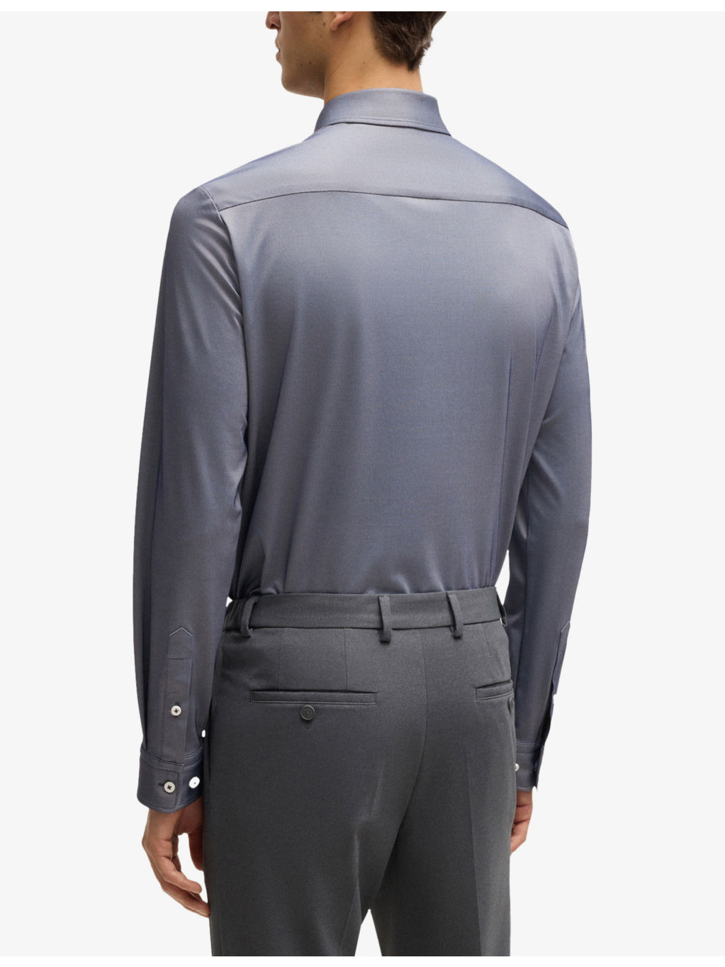 Long-sleeved stretch-woven shirt - 4