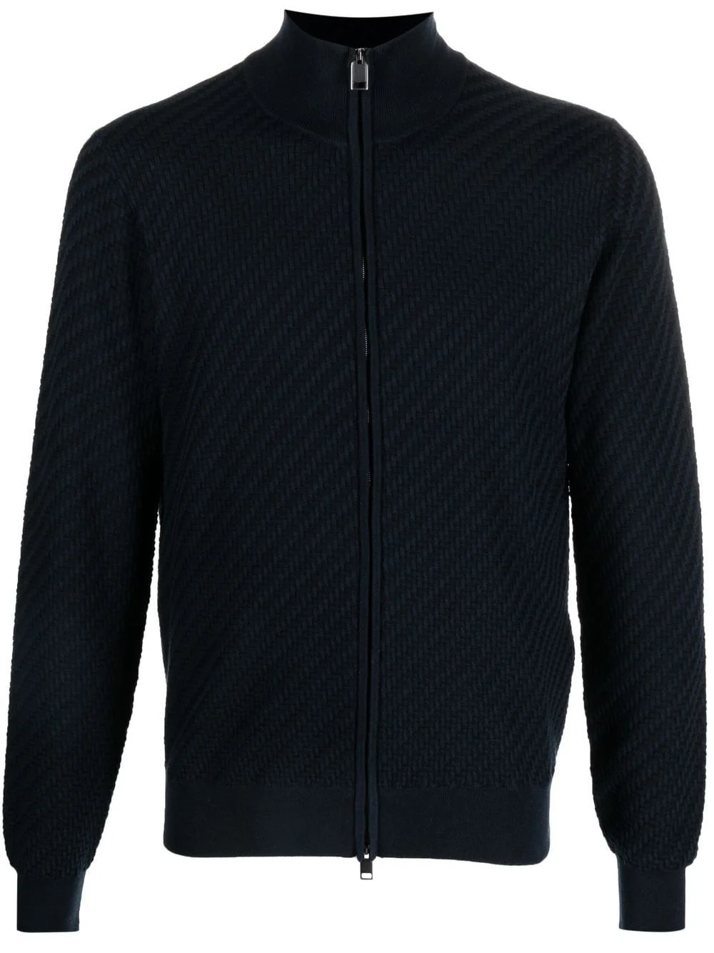 embossed-finish zip-up jumper - 1