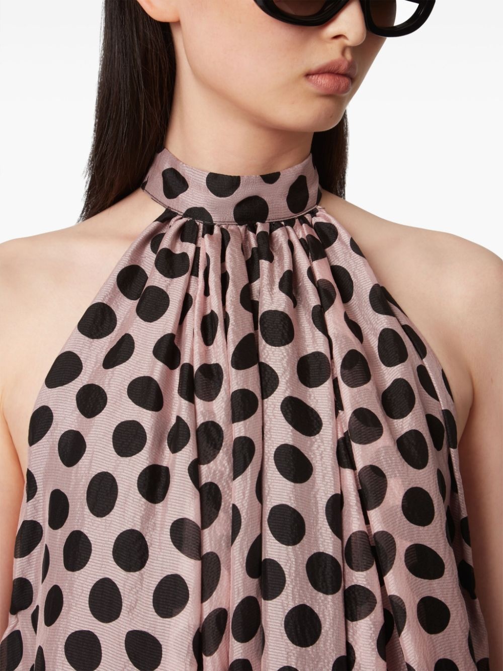 peplum-hem halterneck mini dress - 5