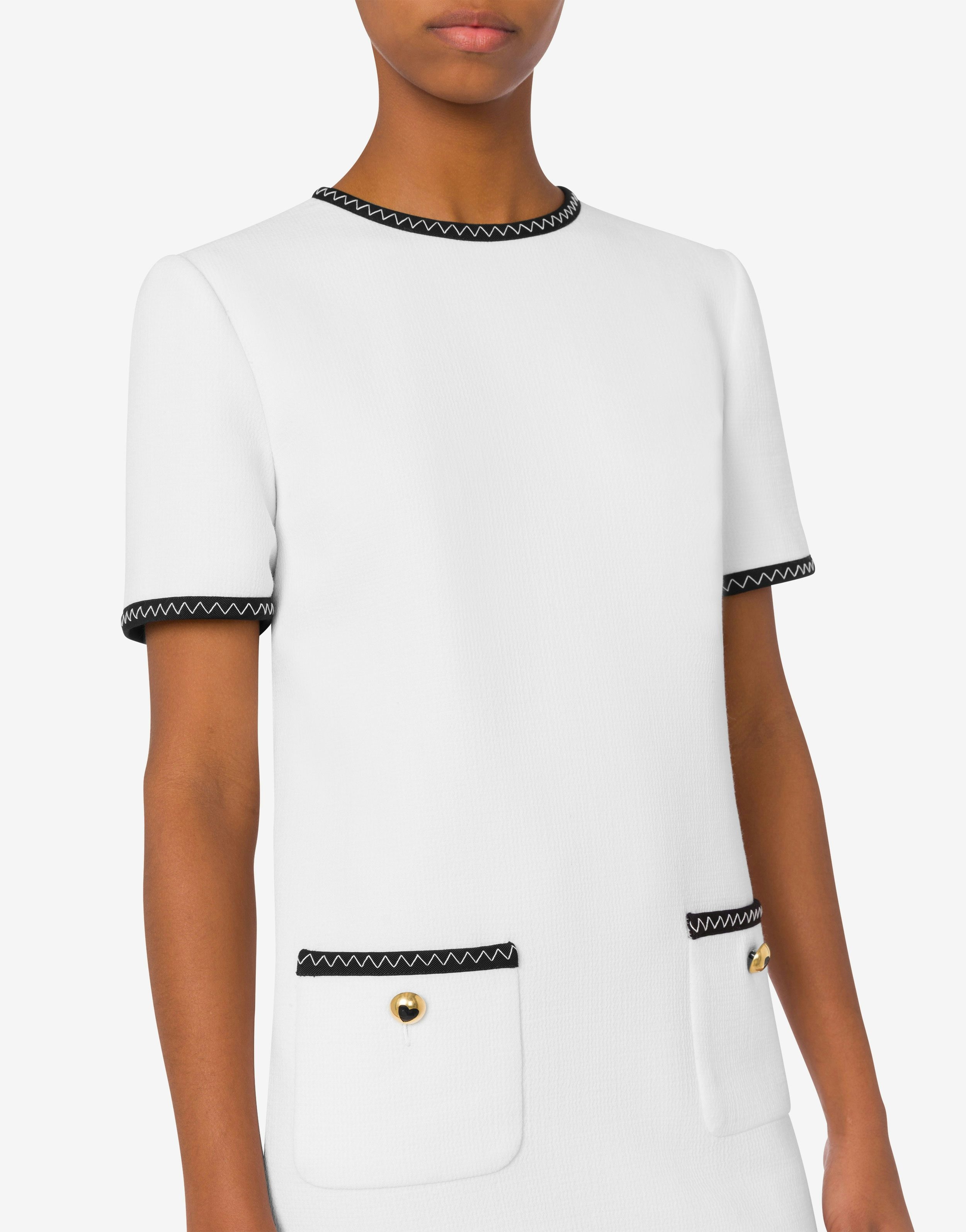 GOLD HEART BUTTONS SHORT-SLEEVED DRESS - 4
