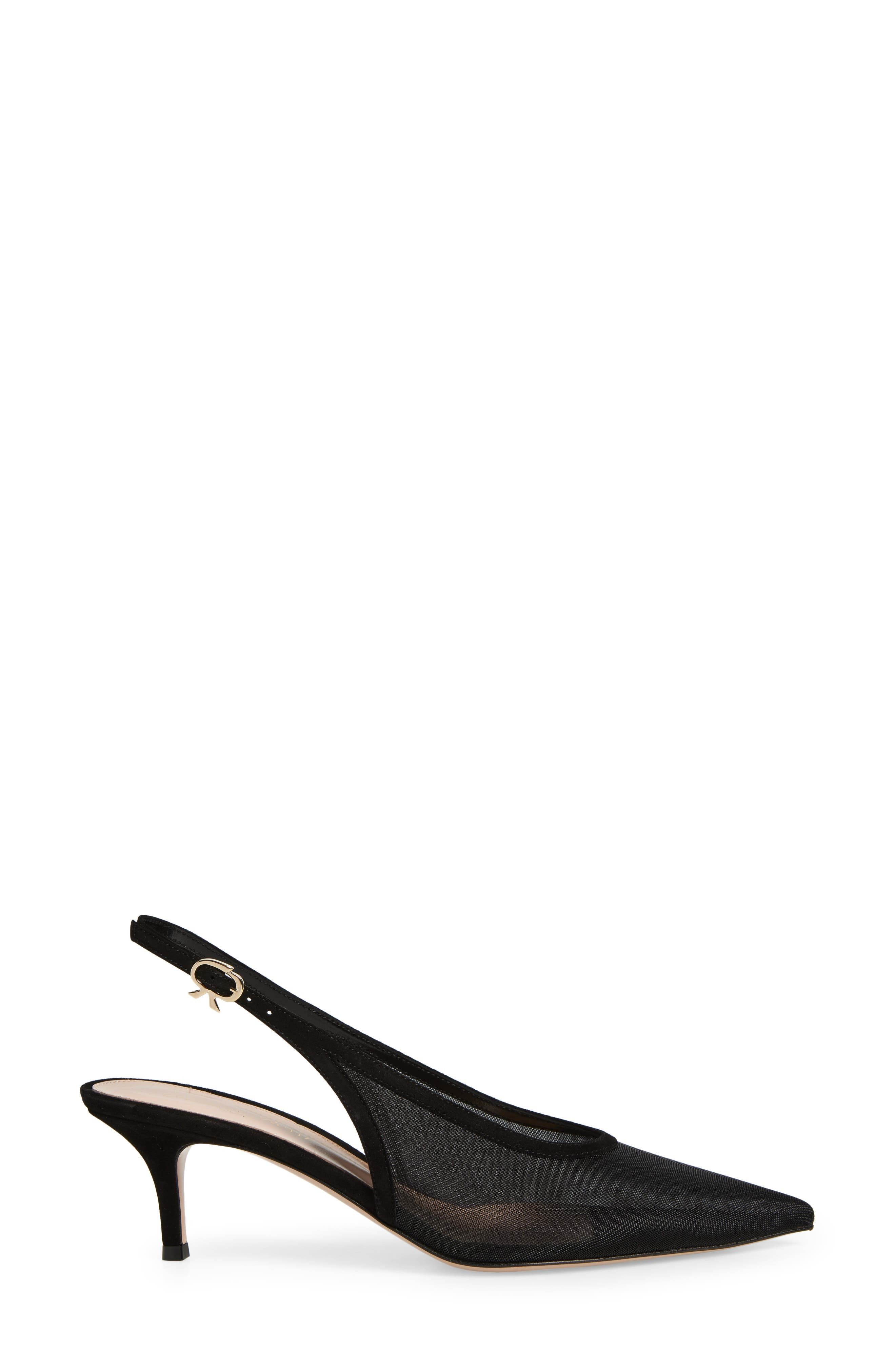 Gianvito Rossi Pointed Toe Slingback Pump in Black at Nordstrom - 3