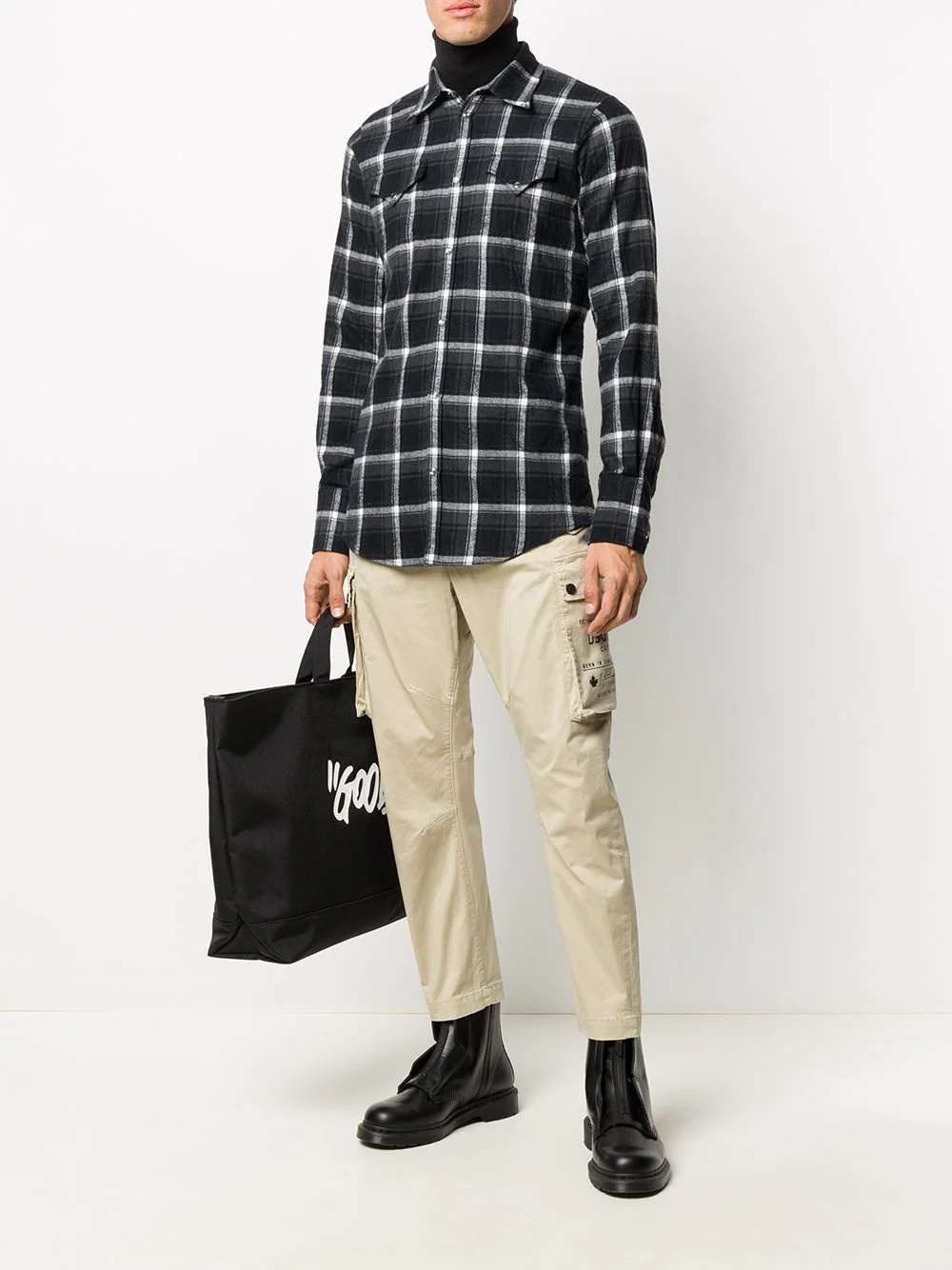 slim-fit checked shirt - 2