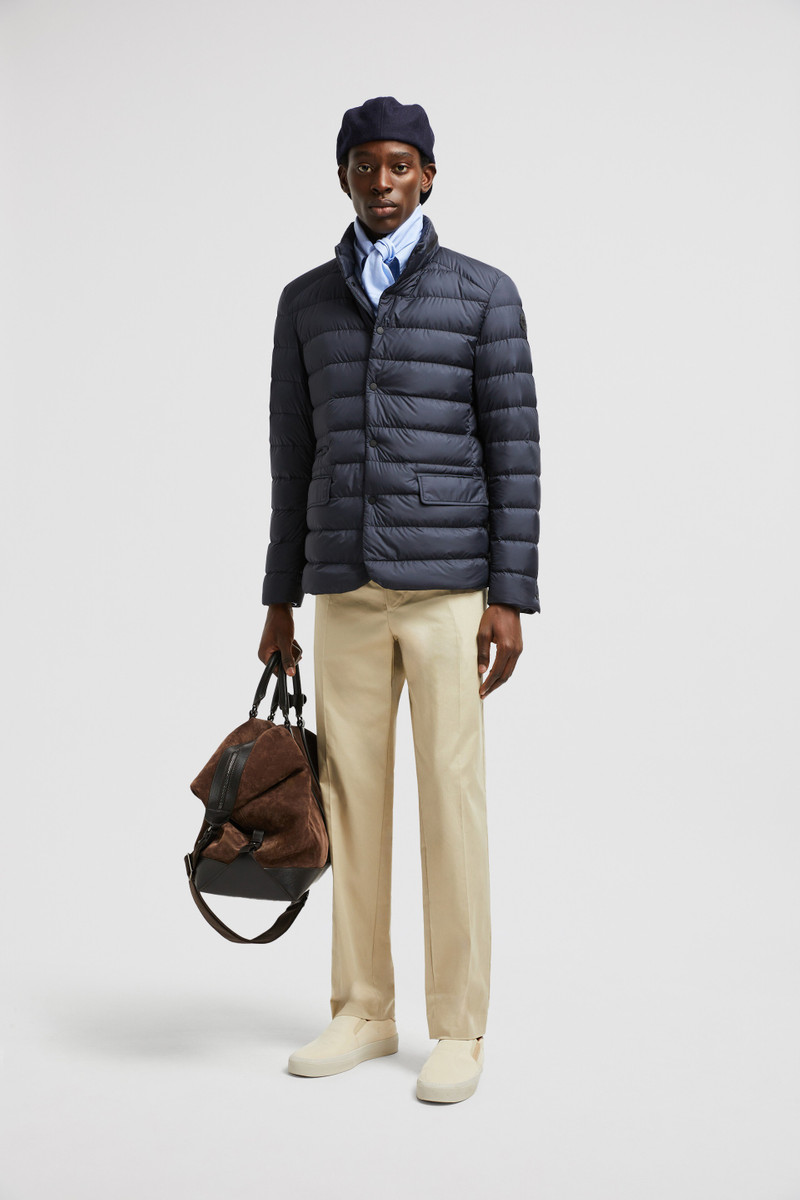 Moncler Carrelet Leather-Trimmed Down Blazer outlook