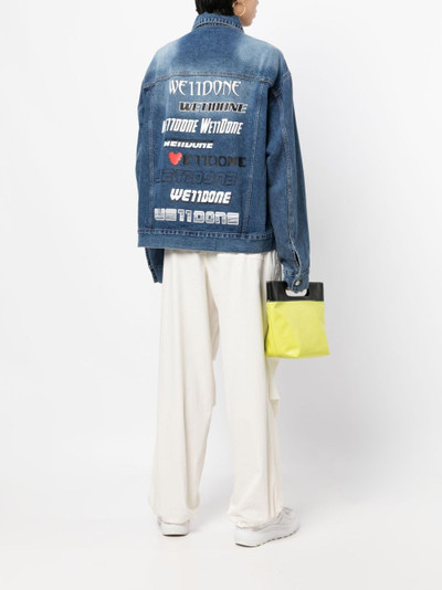 We11done graphic-print denim jacket outlook
