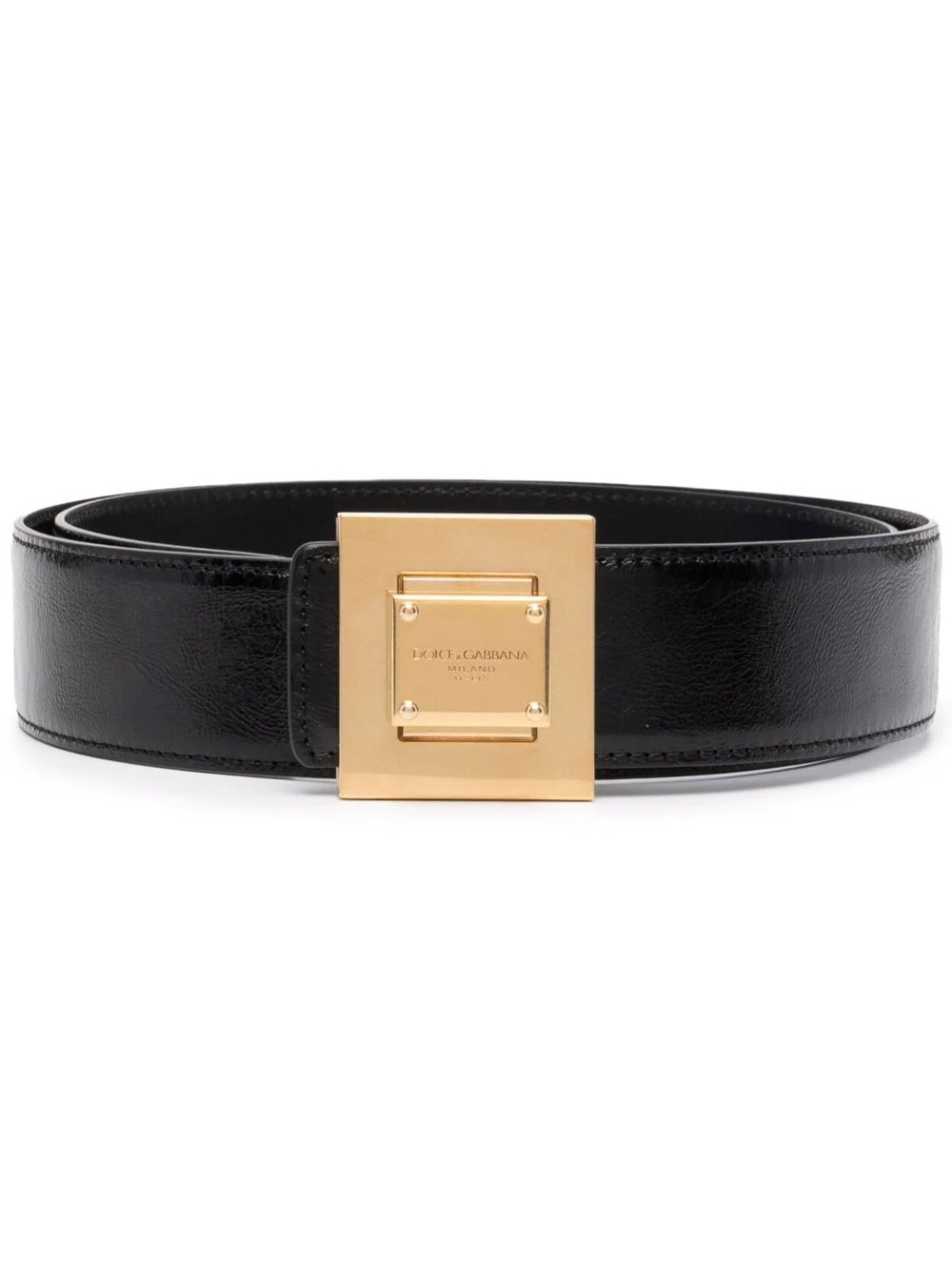 engraved-logo leather belt - 1