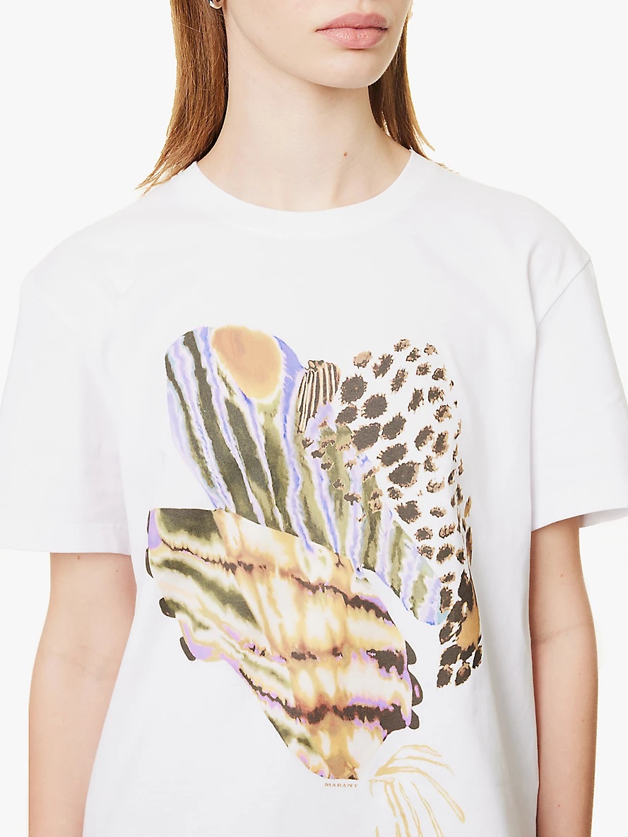 Edwige graphic-print short-sleeve cotton-jersey T-shirt - 5