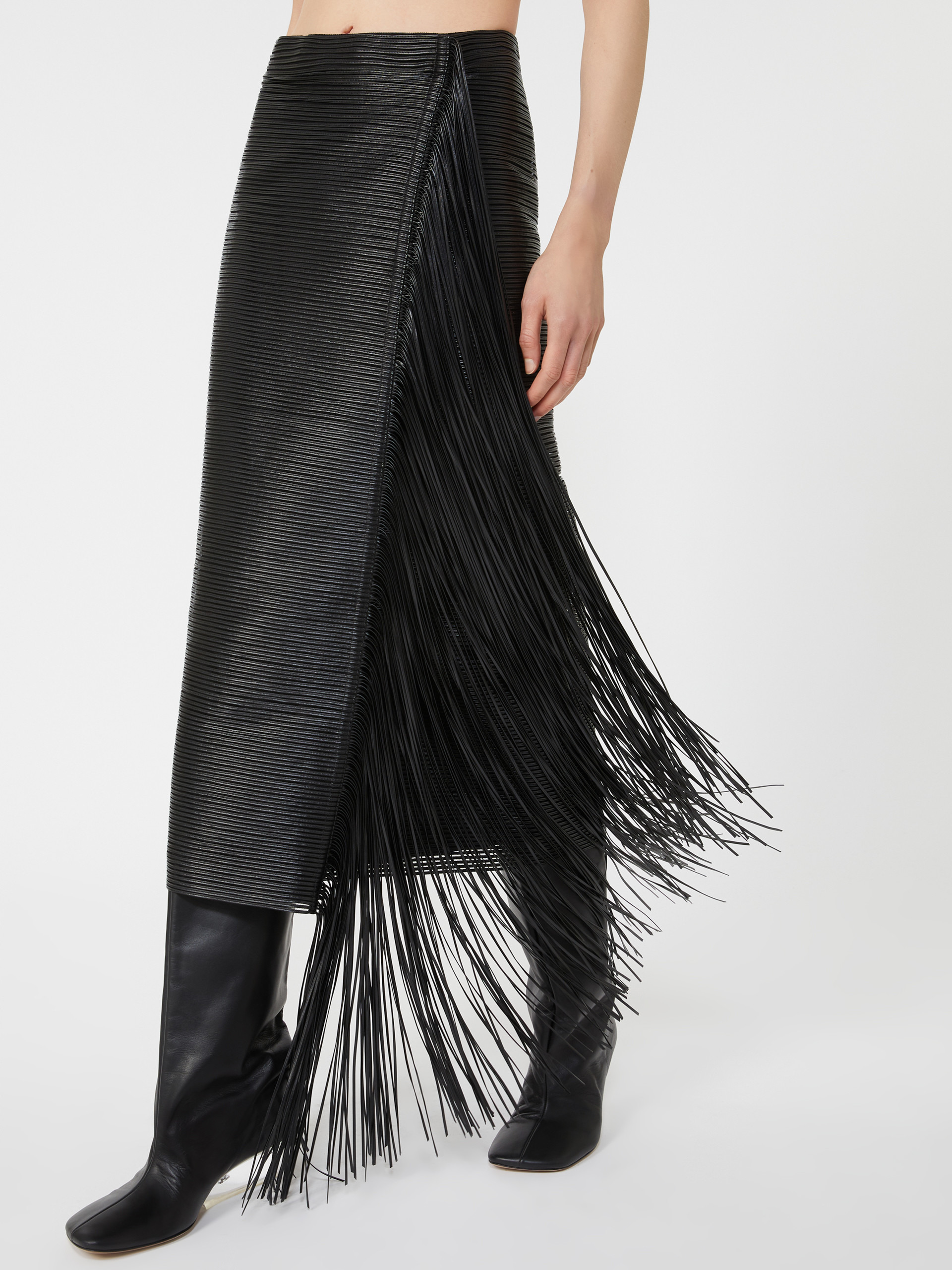 APE1234 Midi skirt with fringes - RUNWAY - 5