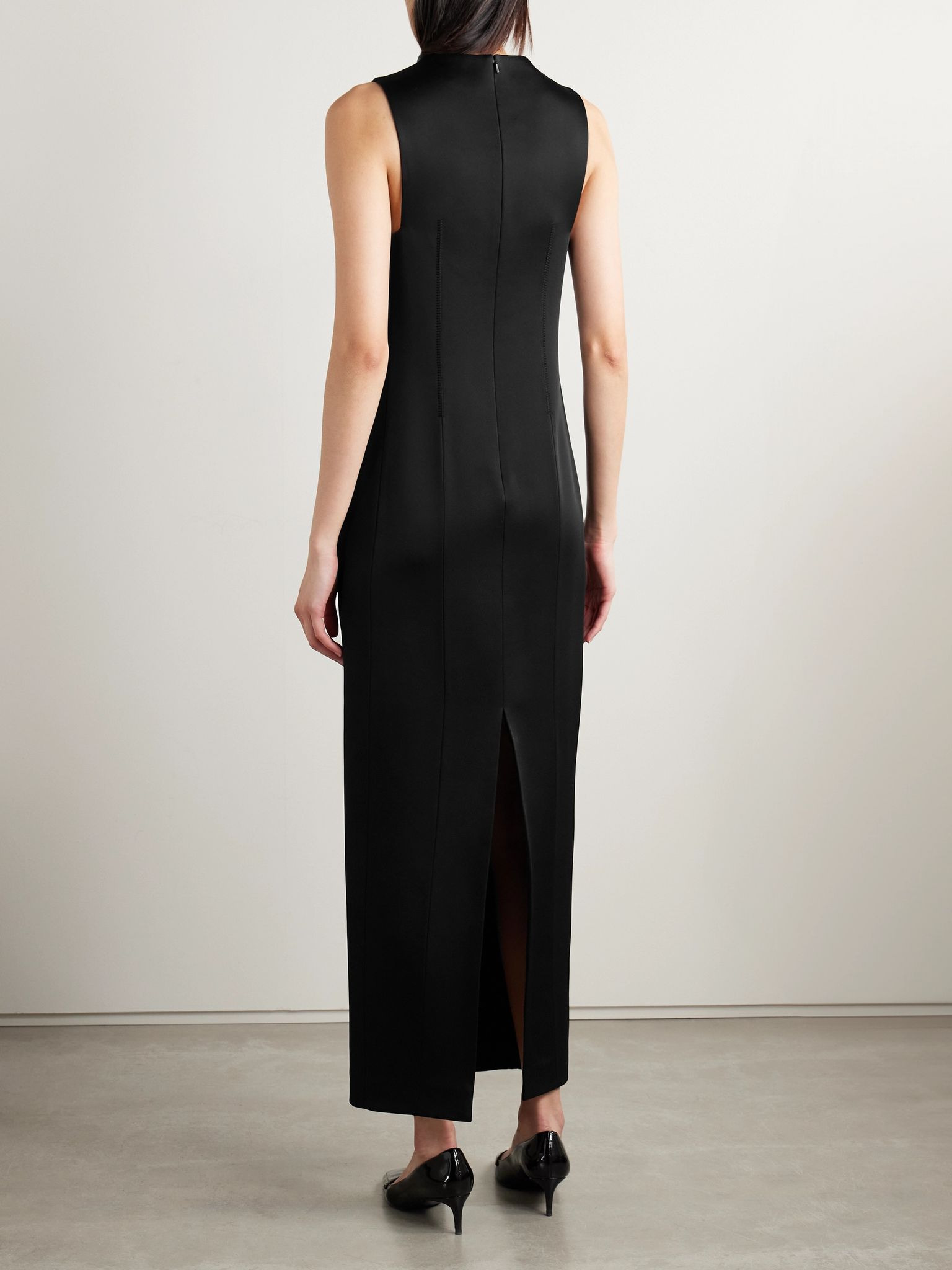 Shoshanna satin-crepe gown Black - 3