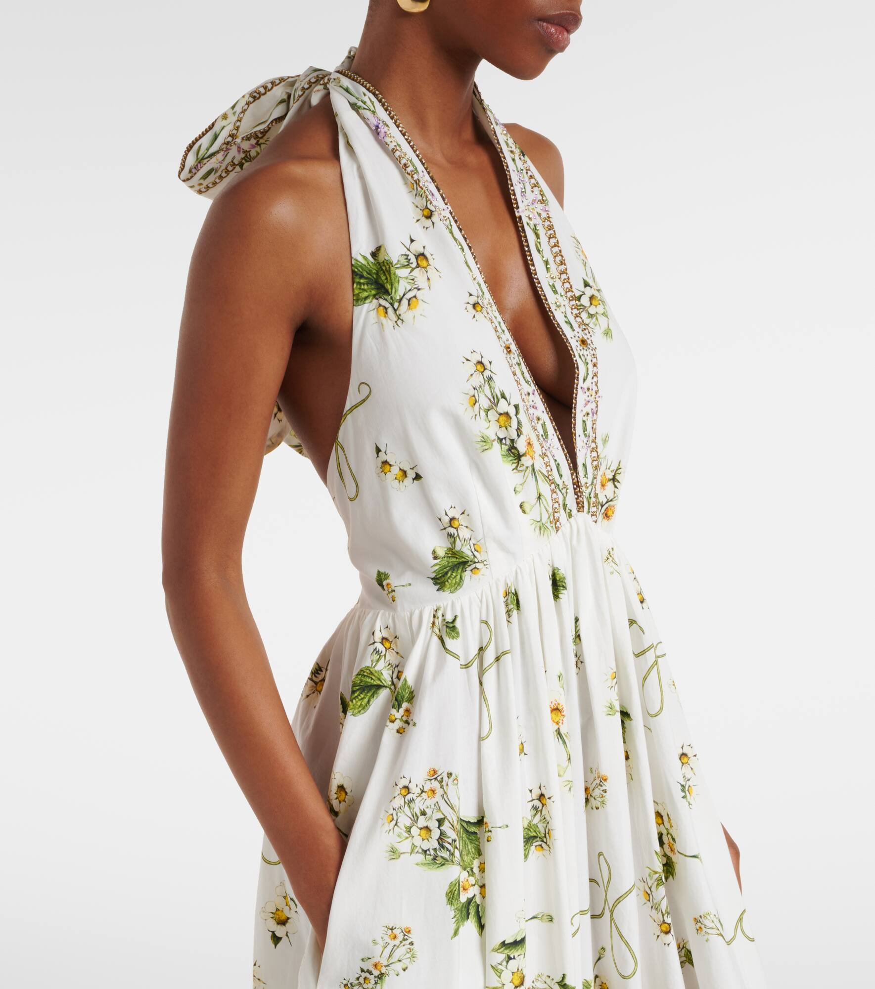 Embellished cotton maxi dress - 5