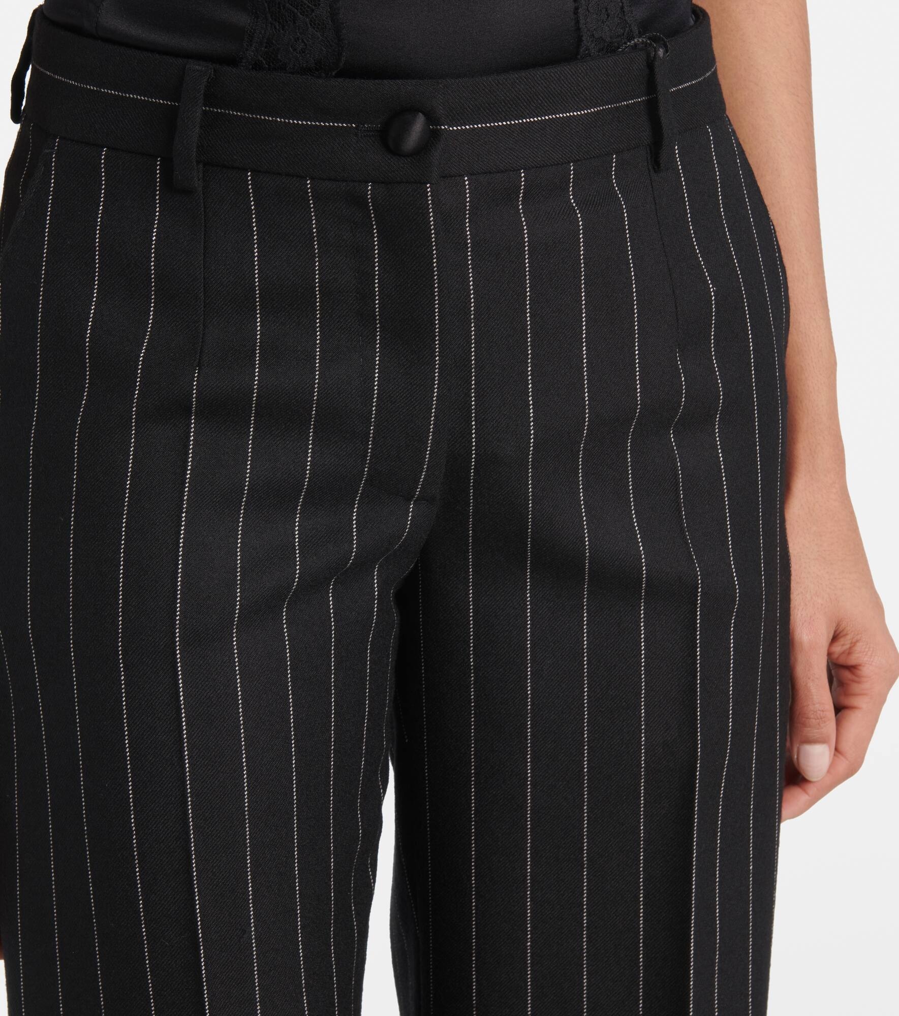 Striped wool straight pants - 4
