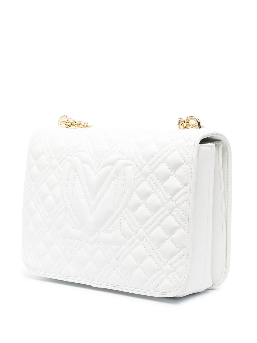 logo-plaque quilted shoulder bag - 3