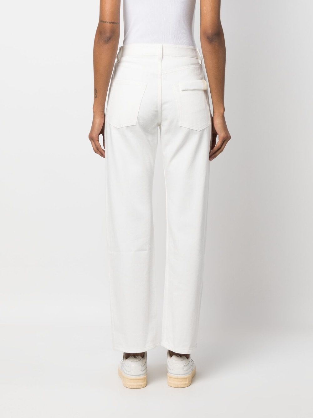 straight-leg cotton trousers - 4