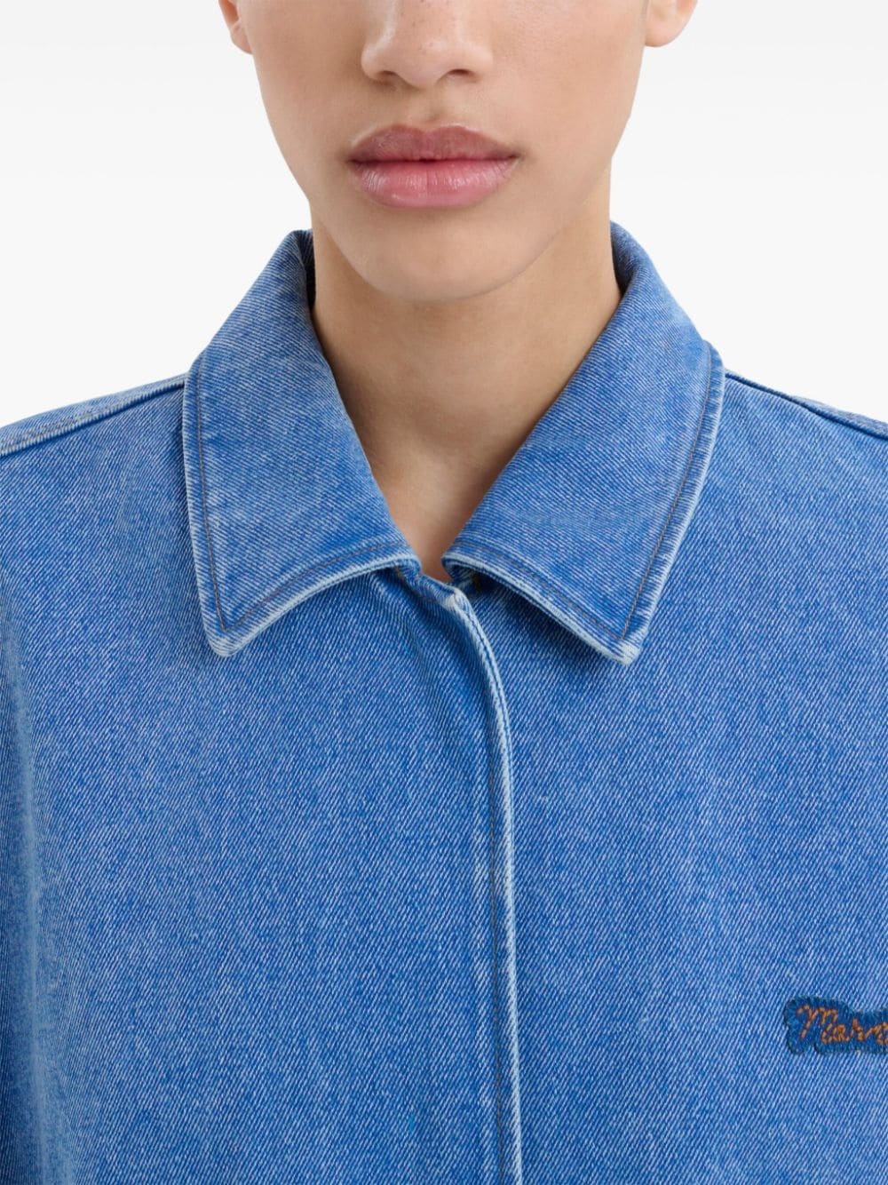 logo-appliquÃ© denim jacket - 5