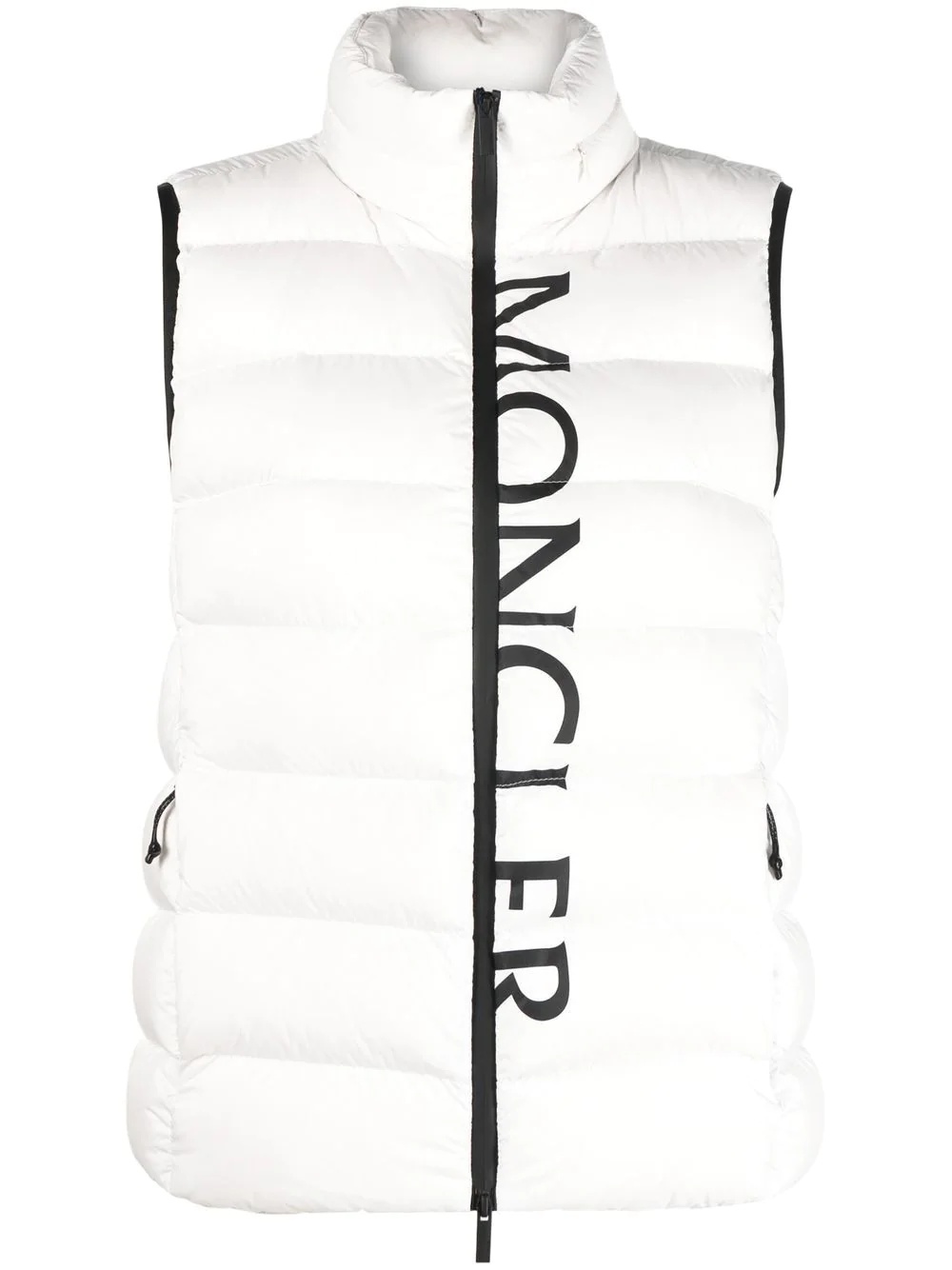 logo-print padded gilet - 1