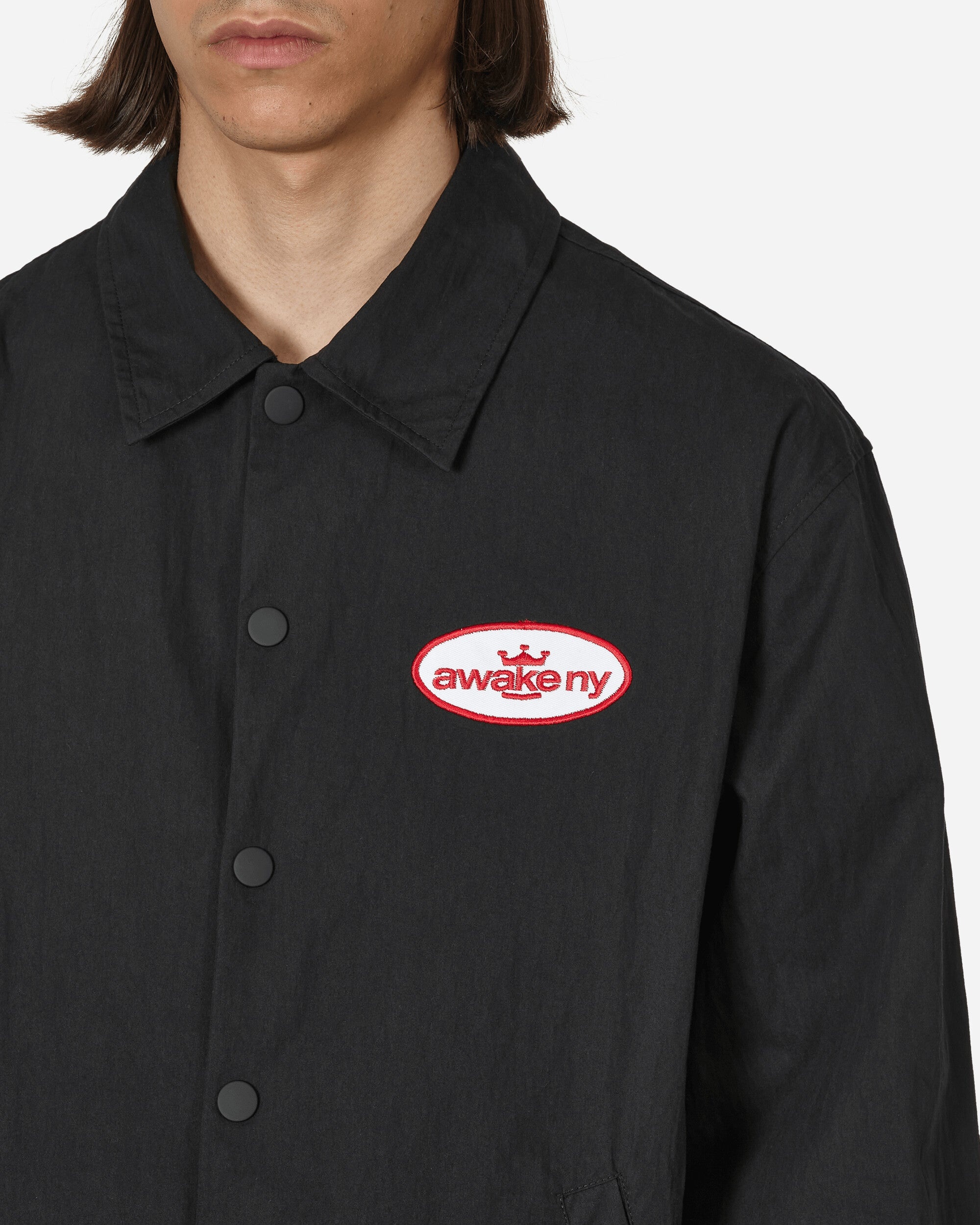 King Logo Twill Coaches Jacket Charcoal - 5