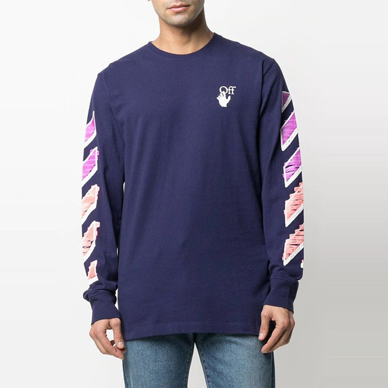 Off-White Off-White SS21 Arrow Logo Printing Long Sleeves Blue OMAB001R21JER0034632 outlook