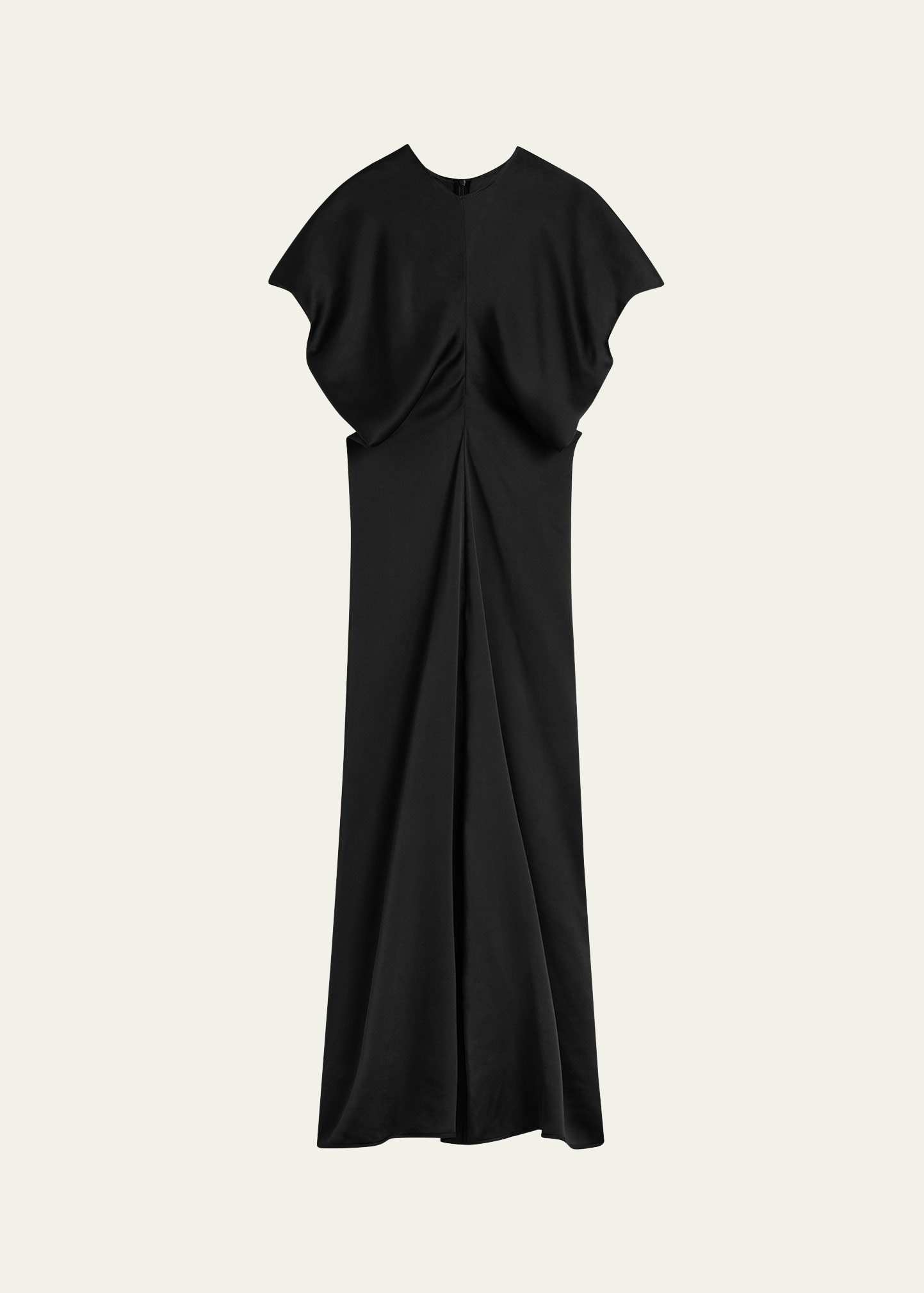 Slouch Waist Short-Sleeve Ankle Dress - 1