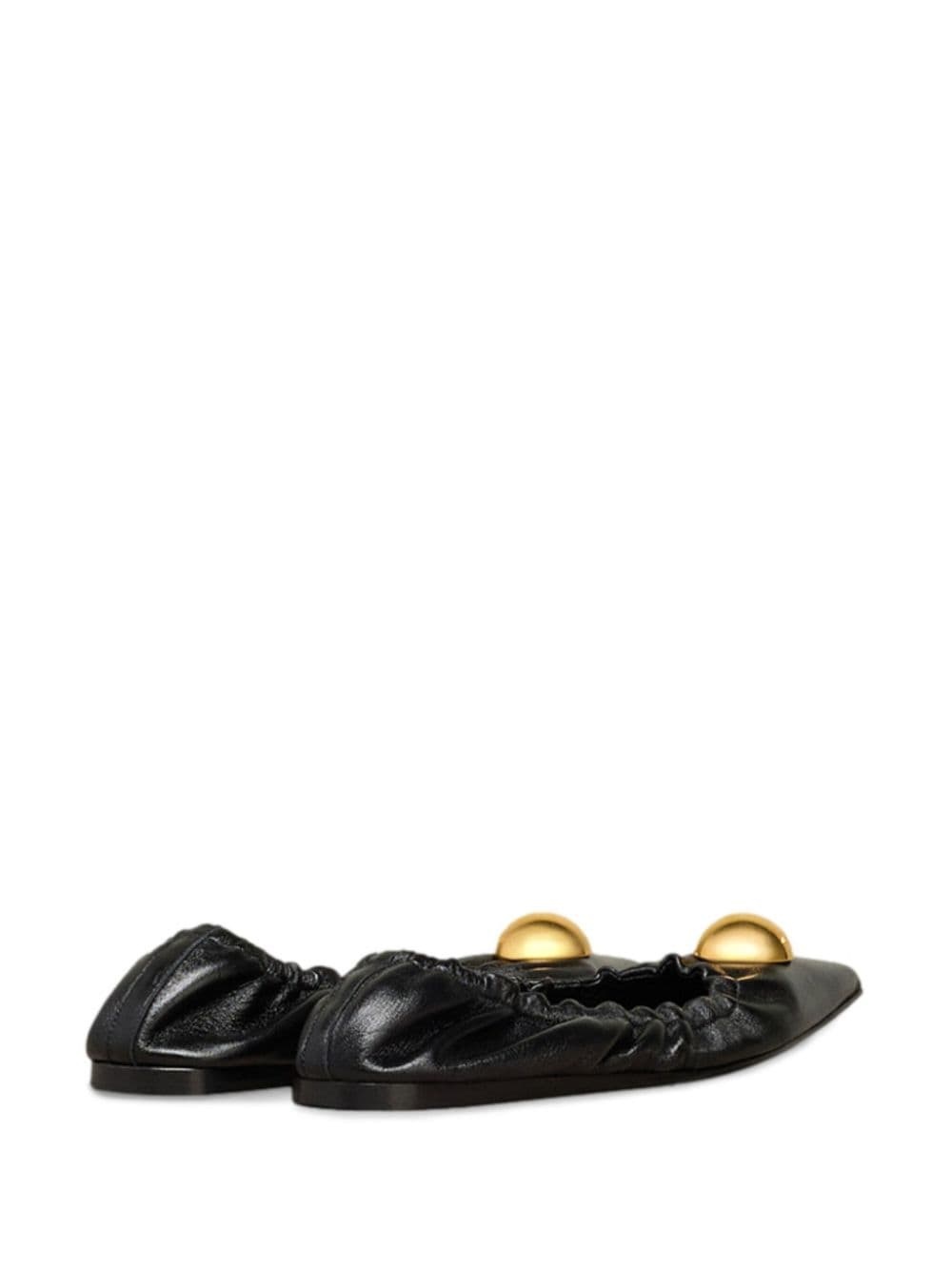 pointed-toe leather ballerinas - 3