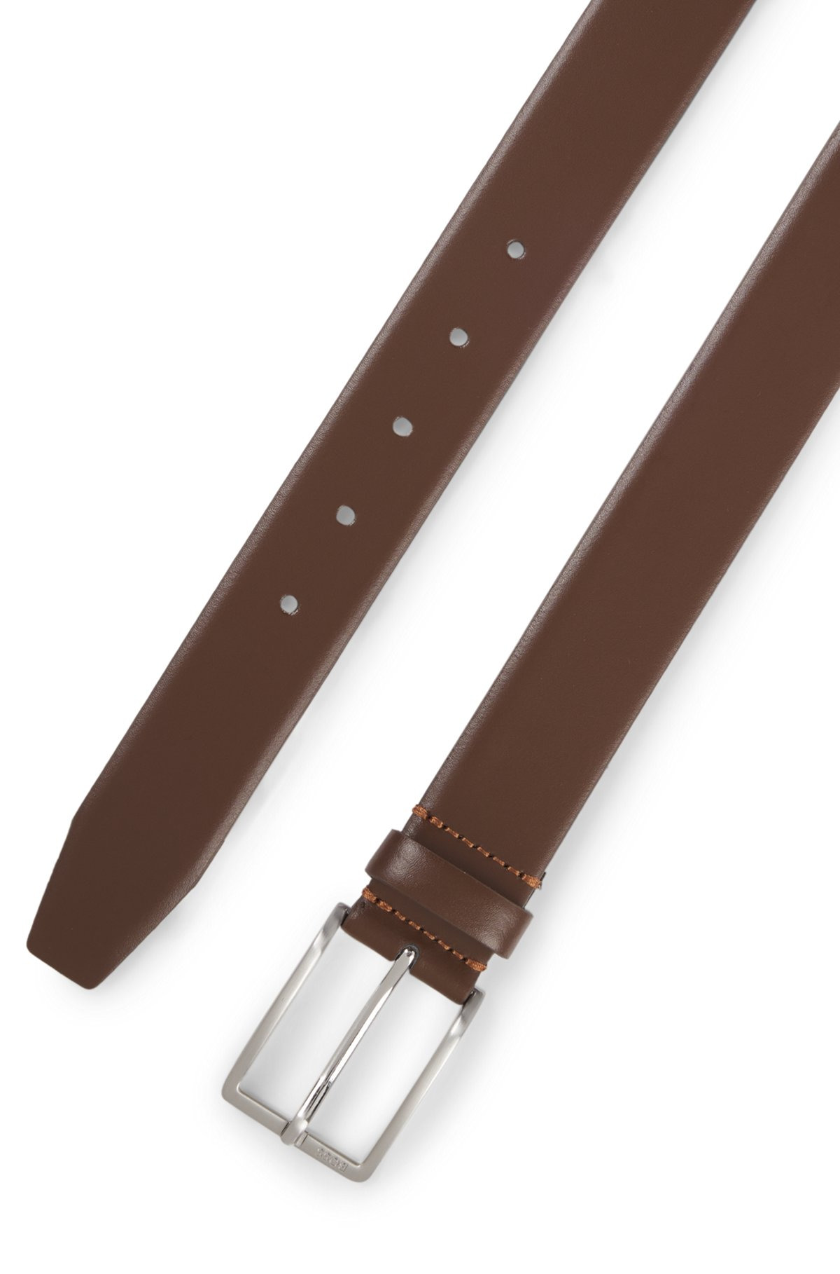 SMOOTH-LEATHER BELT WITH LOGO-ENGRAVED BUCKLE - 3