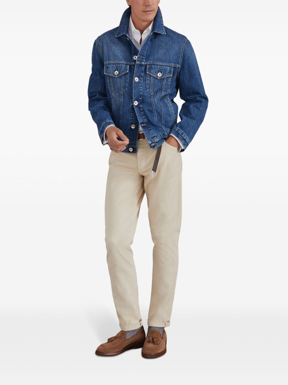 logo-embroidered jeans - 2