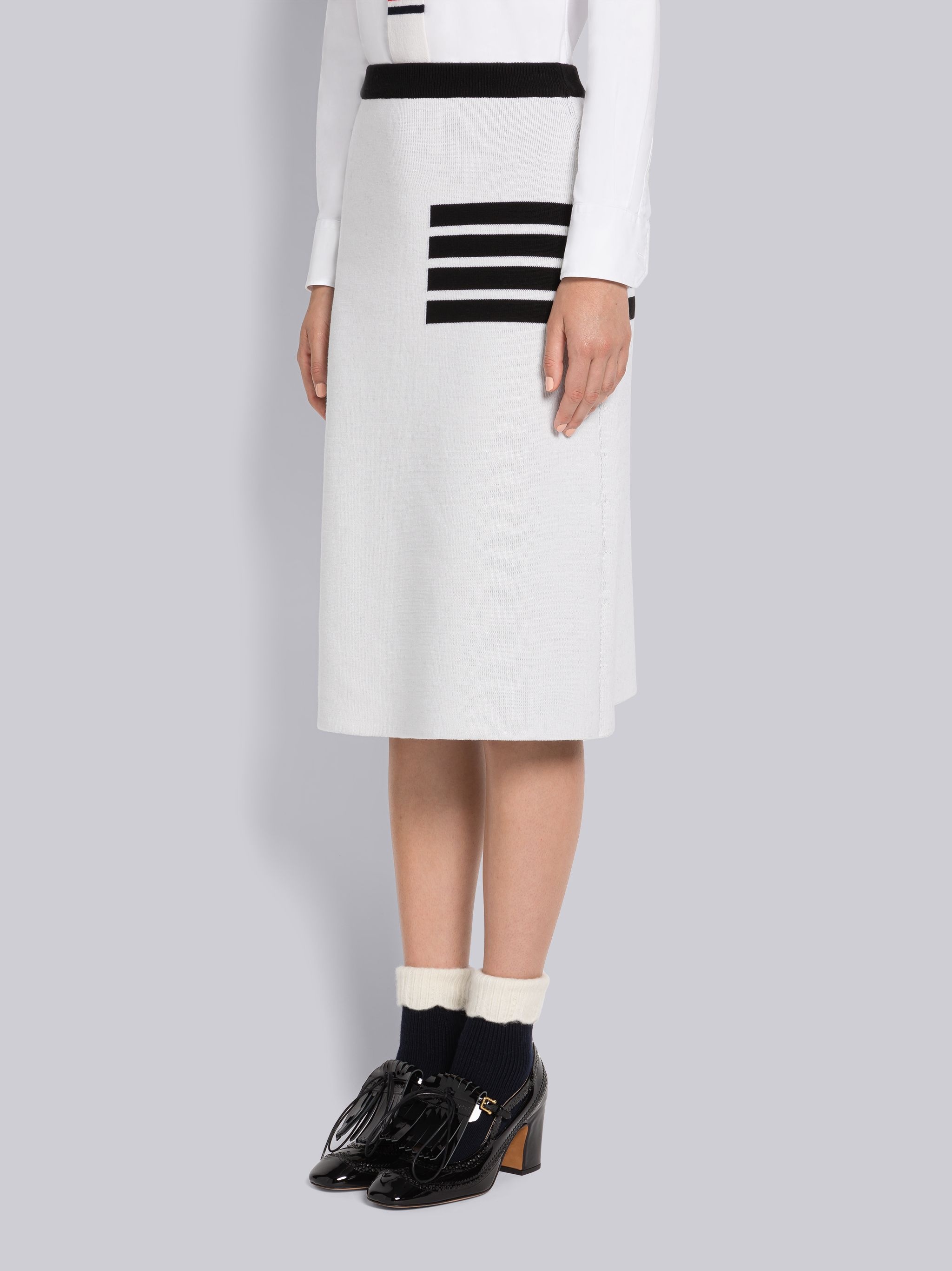 Double Face Merino 4-Bar A-line Skirt - 2