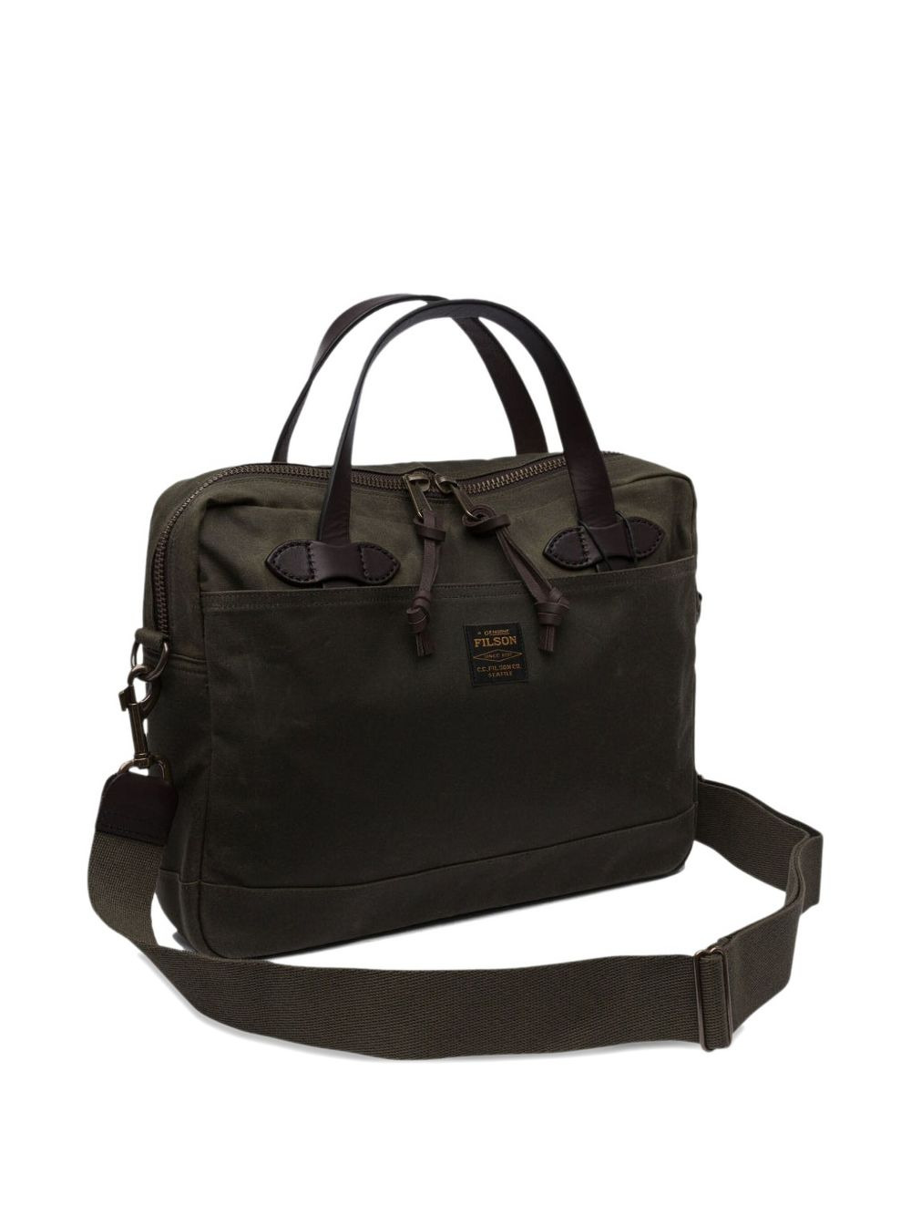 logo-patch cotton shoulder bag - 3