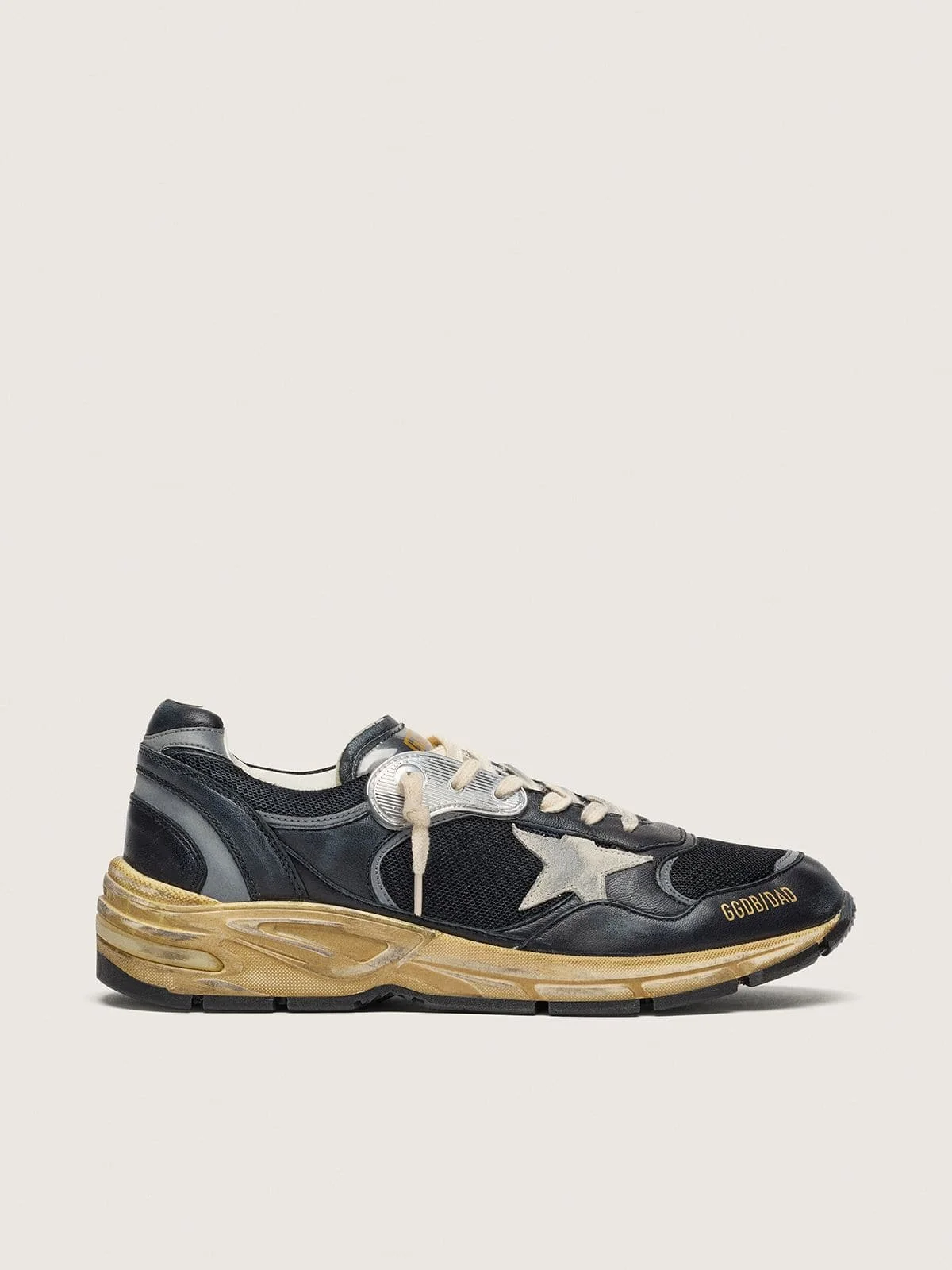 Men’s Dad-Star in black and silver mesh and nappa with ice-gray star - 1