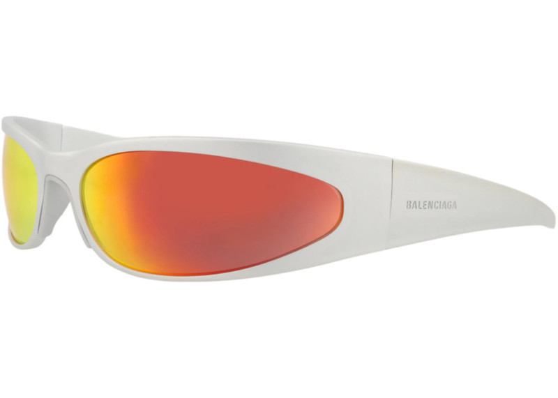 BALENCIAGA Balenciaga Shield-Frame Alluminium Sunglasses Silver Silver Red (BB0290S-30014536-004) outlook