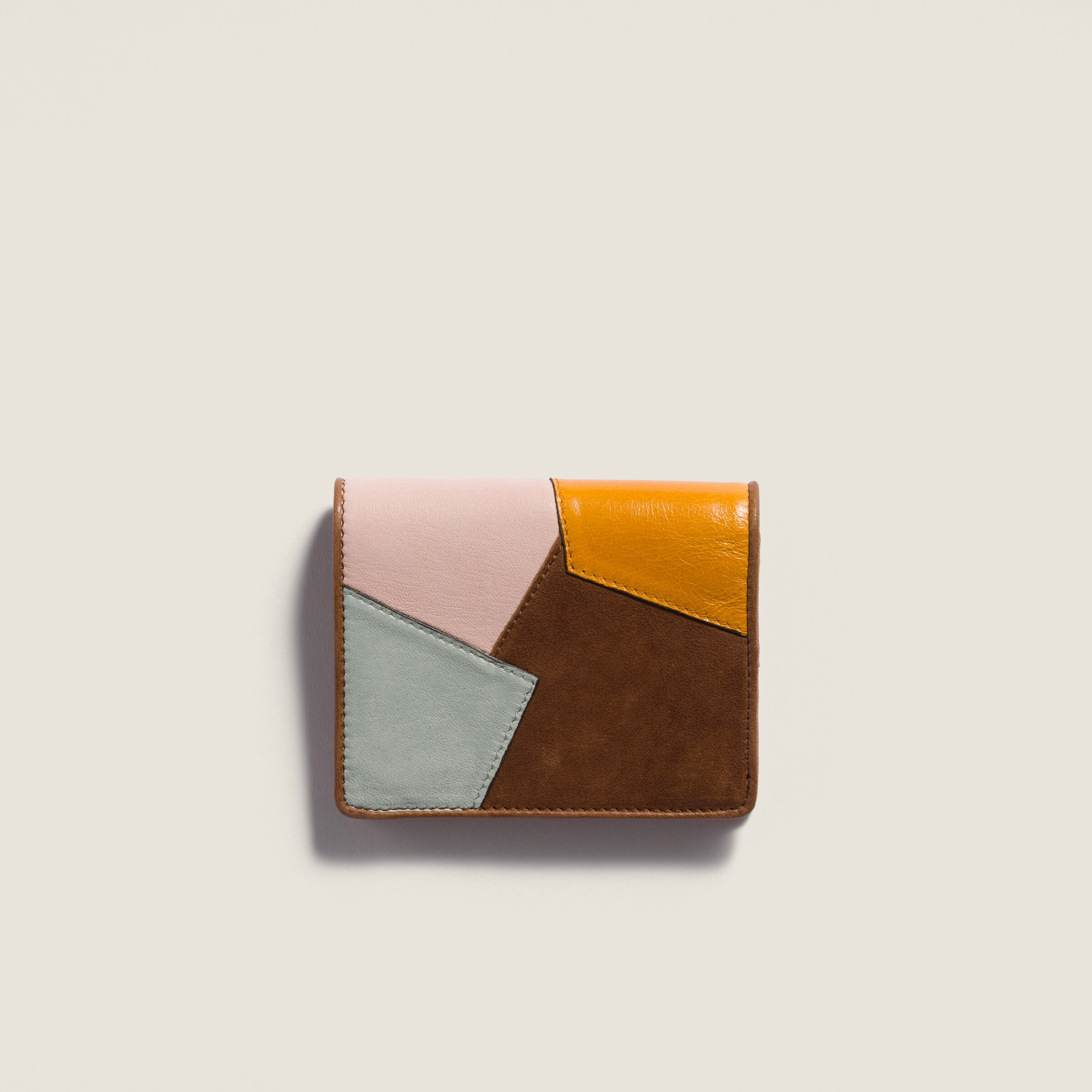Small leather patchwork wallet - 3