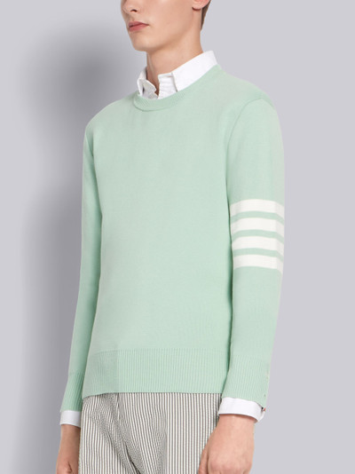 Thom Browne Light Green Milano Stitch 4-Bar Pullover outlook