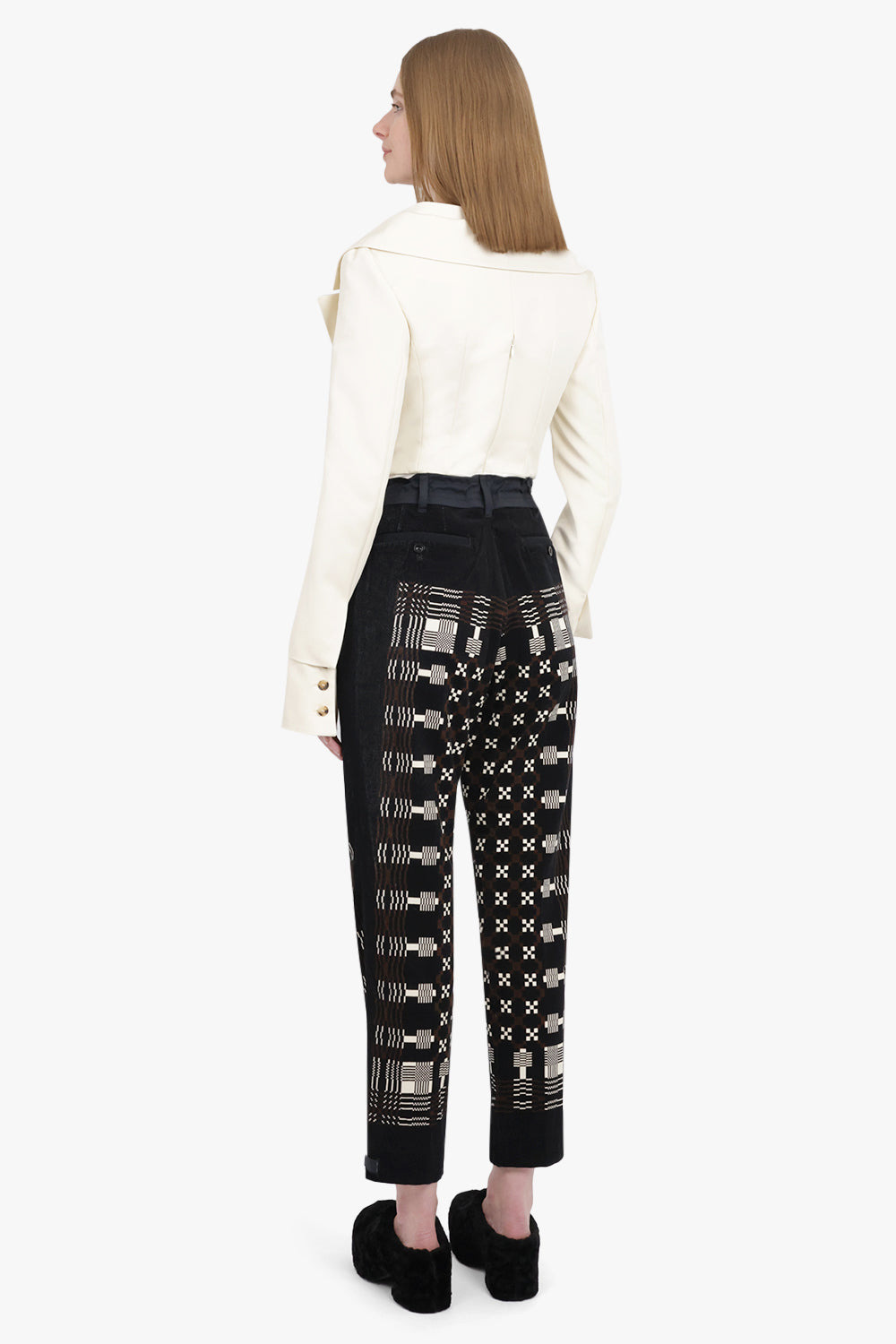 GEOMETRIC PRINT PANTS | BLACK - 4