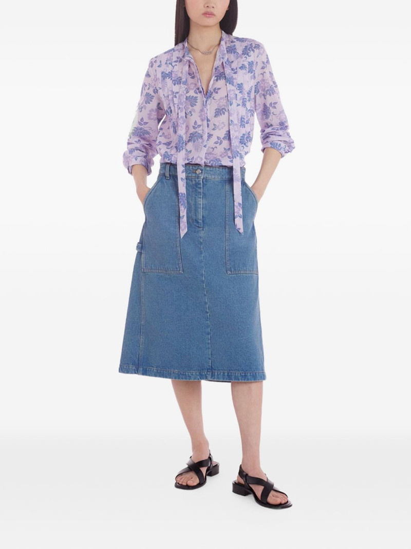 Maison Kitsuné floral pussy-bow top outlook