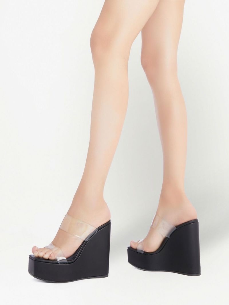 Meissa plexi 130mm wedge mules - 4