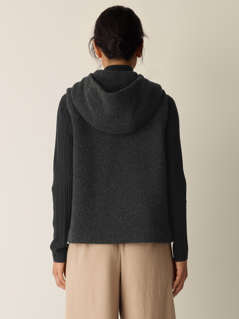 Cozy Recycled Wool Boucle Hooded Vest 4