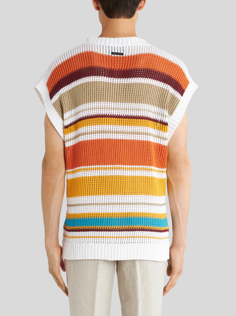 STRIPED CROCHET JACQUARD WAISTCOAT 5