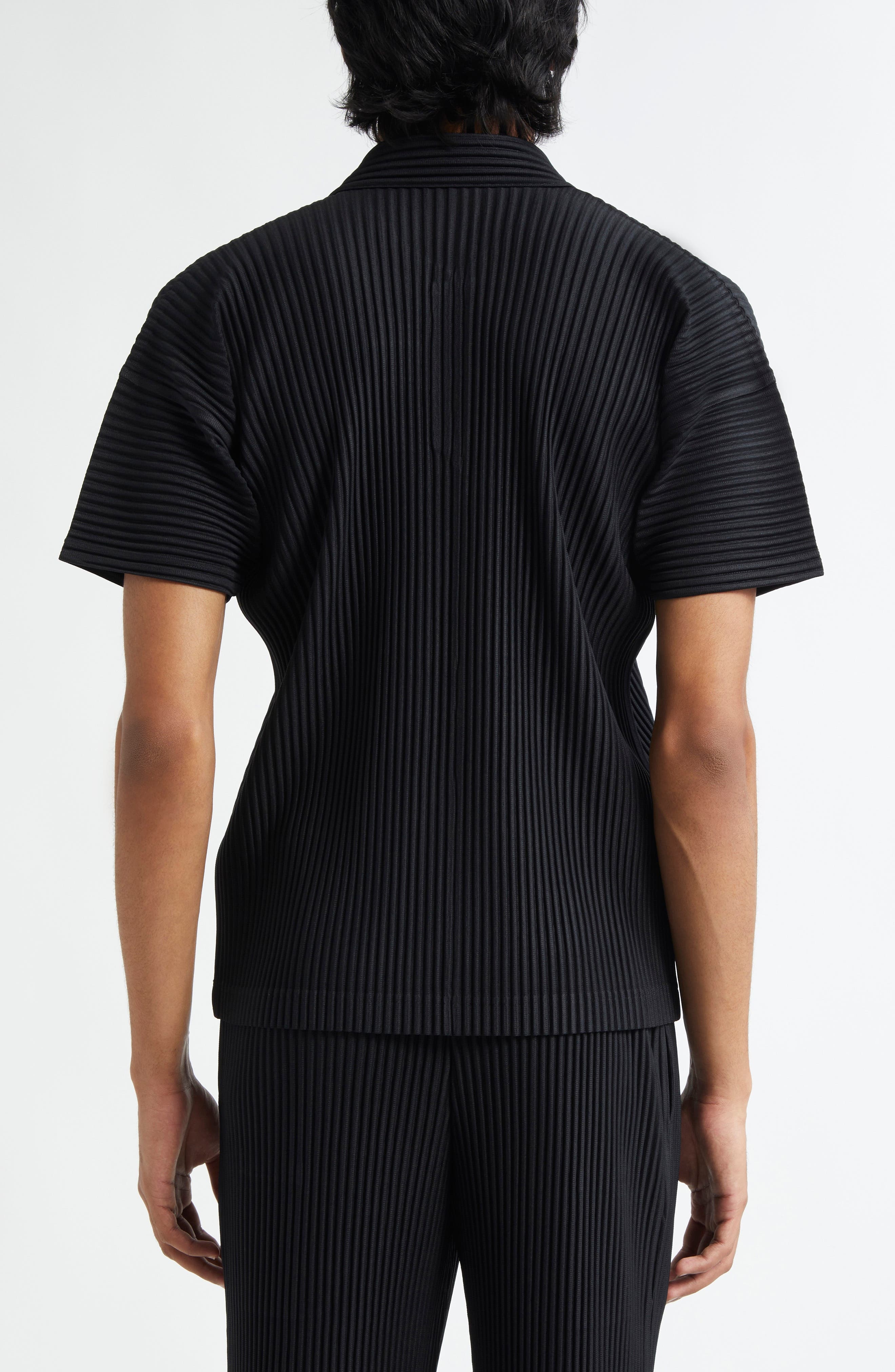 Homme Plissé Issey Miyake Basics Pleated Polo in Black at Nordstrom - 3