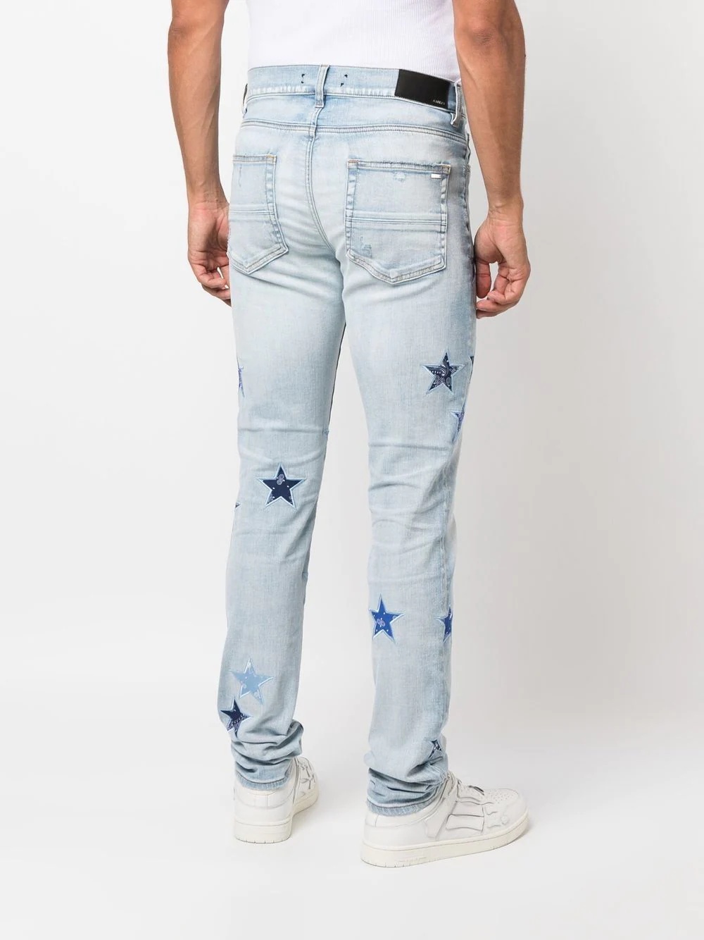 star-patch stonewashed jeans - 4