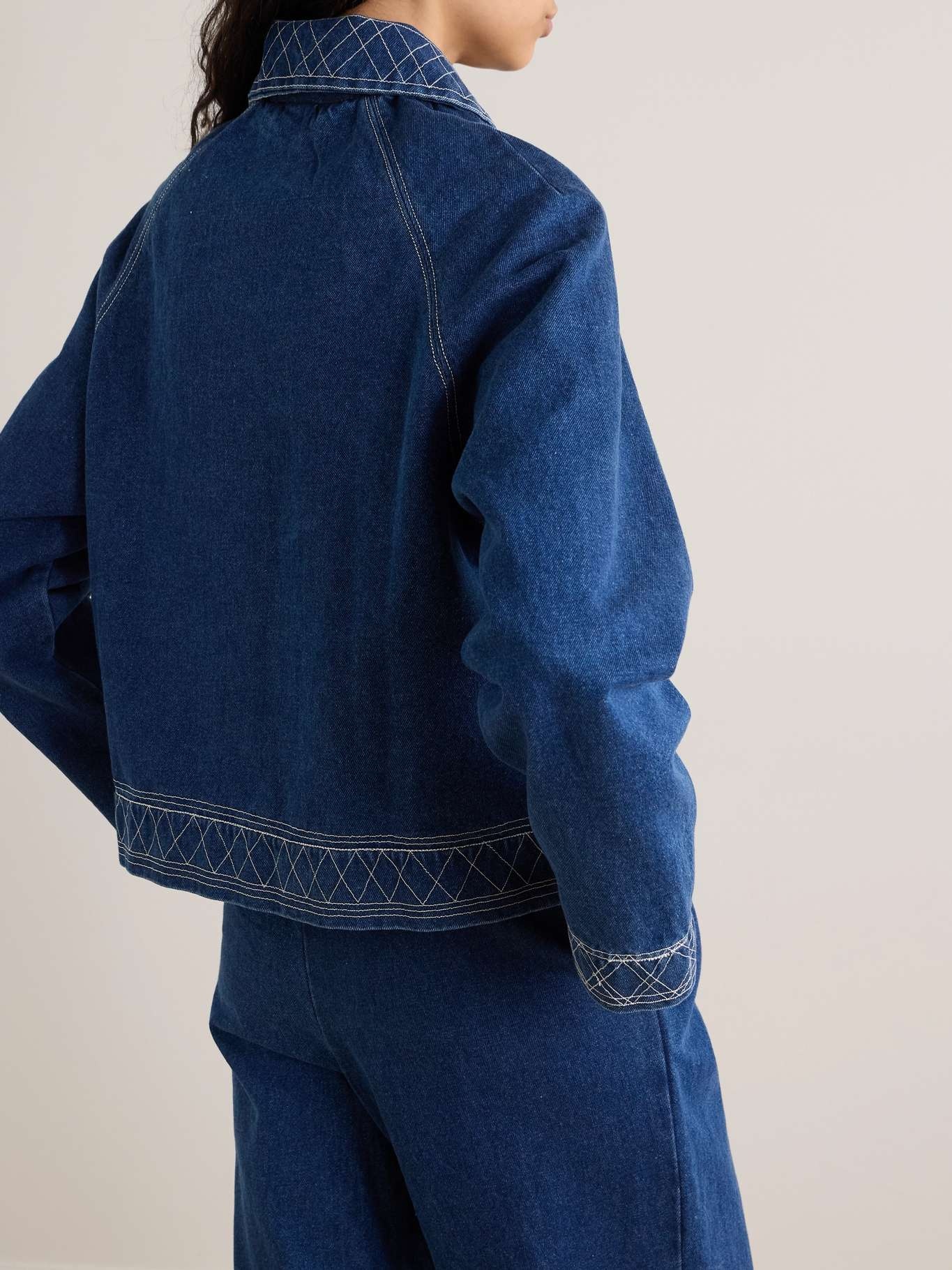 Embroidered denim jacket - 4