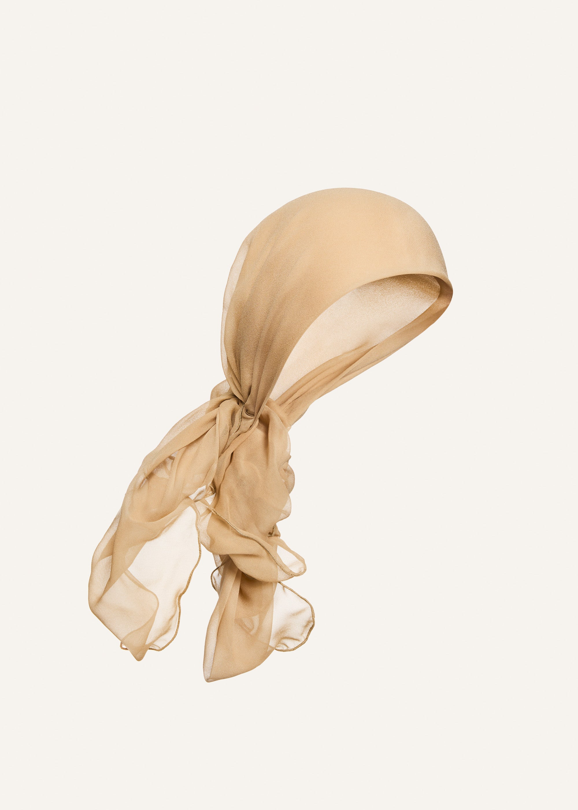 Wired head scarf in beige - 2