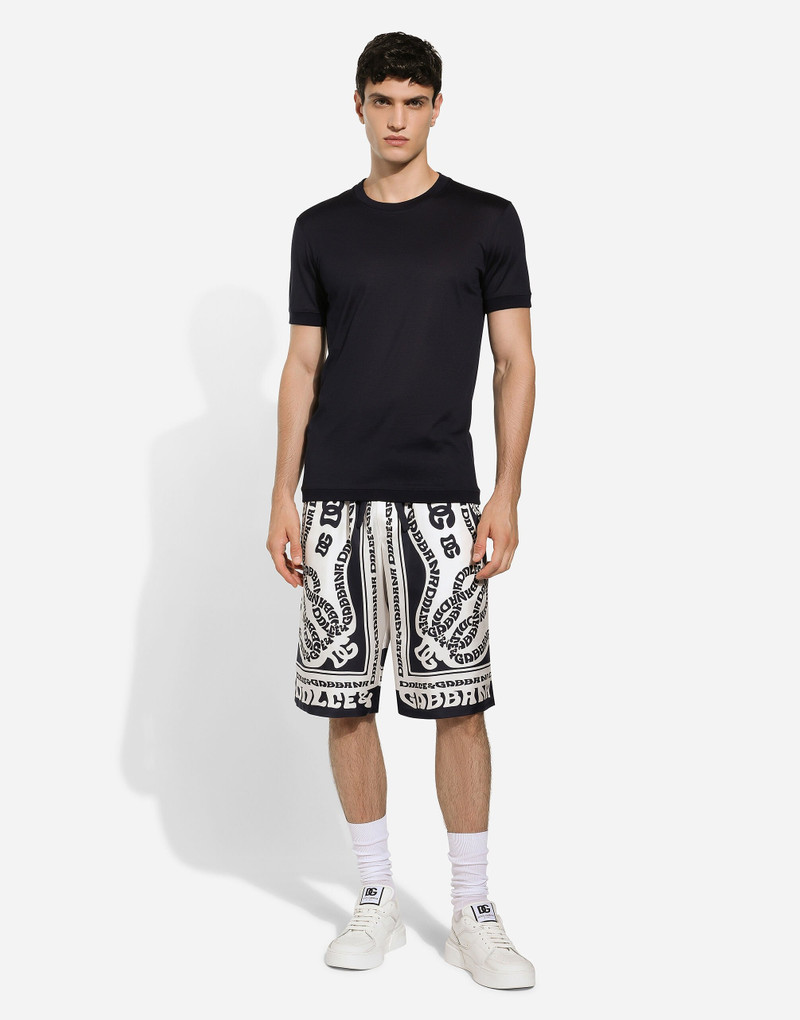 Dolce & Gabbana Marina-print silk twill shorts outlook