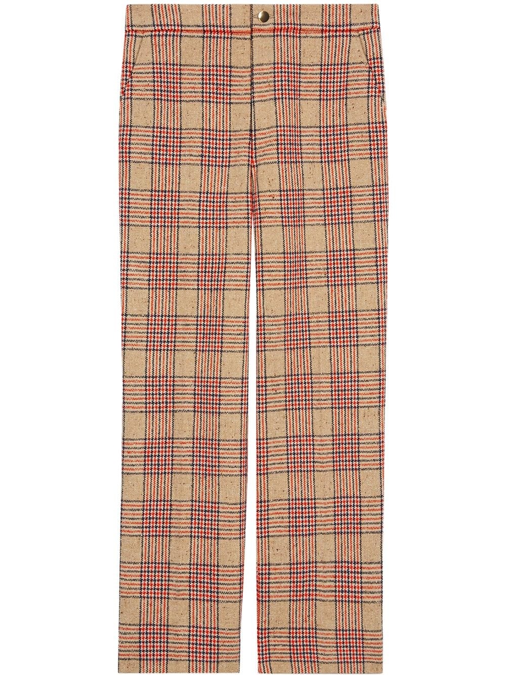 straight-leg Prince of Wales print trousers - 1