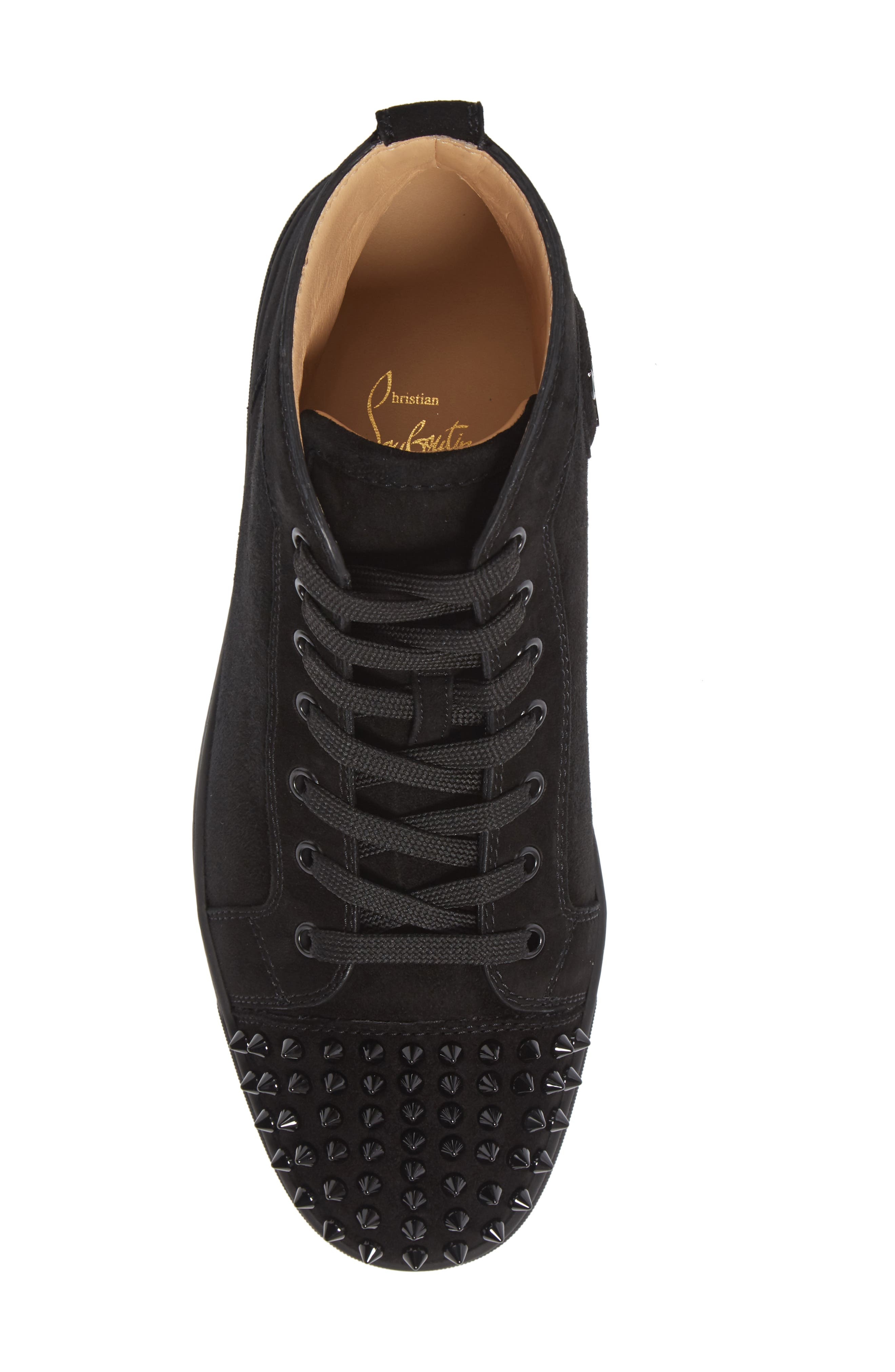Christian Louboutin Lou Spikes High Top Sneaker in B049 Black/black/bk at Nordstrom - 5